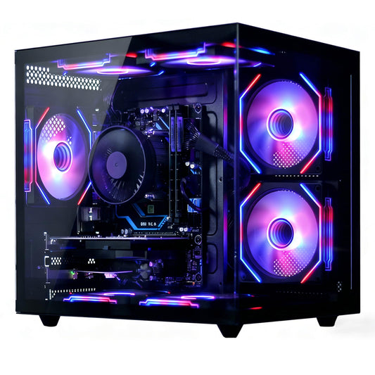 suevery Prebuilt Gaming PC Desktop, Ryzen 5 6-Core 3.6GHz Up to 4.1GHz | 16GB DDR4 RAM | 512G SSD | RX 560 4G Graphics Card | Wi-Fi 6, Gamer Computer Tower for Home Office, Black