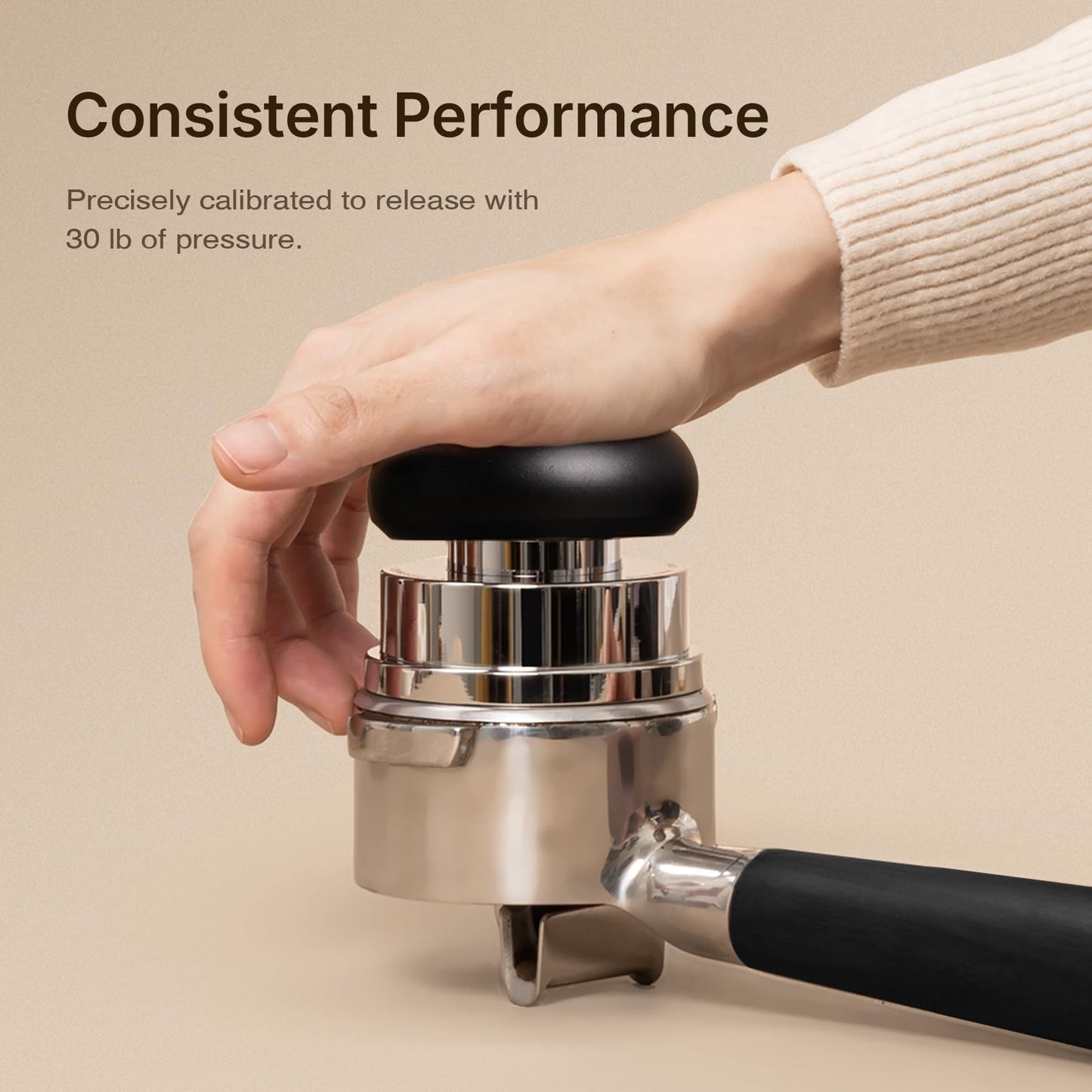 TIMEMORE Espresso Tamper Set 58.4mm with WDT Tool, Self-Leveling Tamper & Gravity Distributor for Professional Coffee Preparation - Metallic Grip