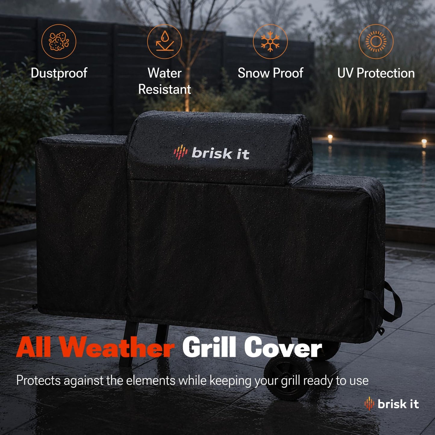 Brisk It Zelos-450 WiFi A.I. Electric Wood Pellet Smoker Grill - Smart Grill With Waterproof Cover– 450 sq.in Cooking Area,7-in-1 Outdoor Grill & Smoker, PID Controller (Up to 500°F), Meat Probe