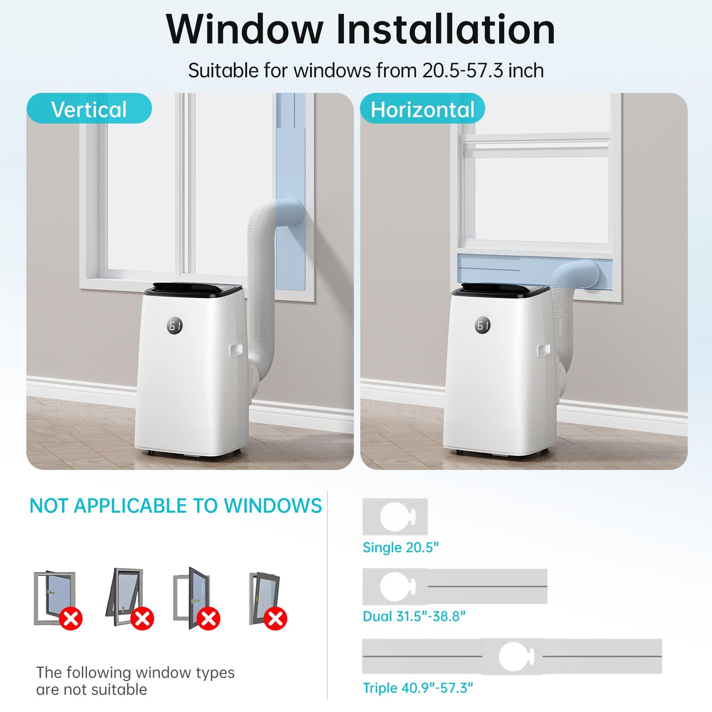 14000 BTU Portable Air Conditioners Cools Up to 700 Sq.Ft, 3-in-1 Energy Efficient Portable AC Unit with Remote Control,Dehumidifier Fan,Smart Quiet Sleep Mode,Timer,Auto Swing,for Room Bedrooms