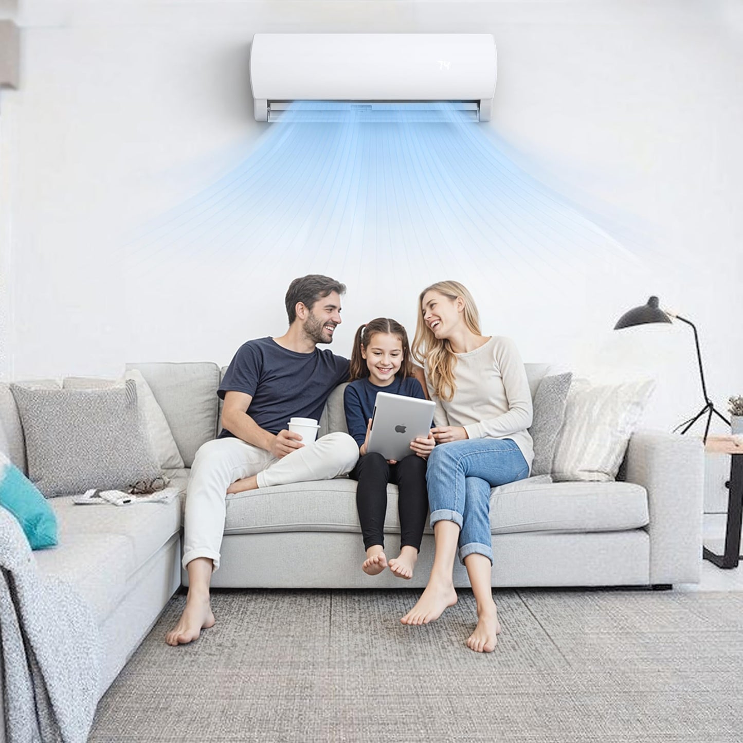 Nexaro 12000BTU Mini Split Air Conditioner Heat Pump, 19 SEER2 Inverter Compressor AC Unit Cools Rooms up to 750 Sq. Ft, 115V Ductless Split AC with Pre-Charged Condenser & Installation Kit(White)
