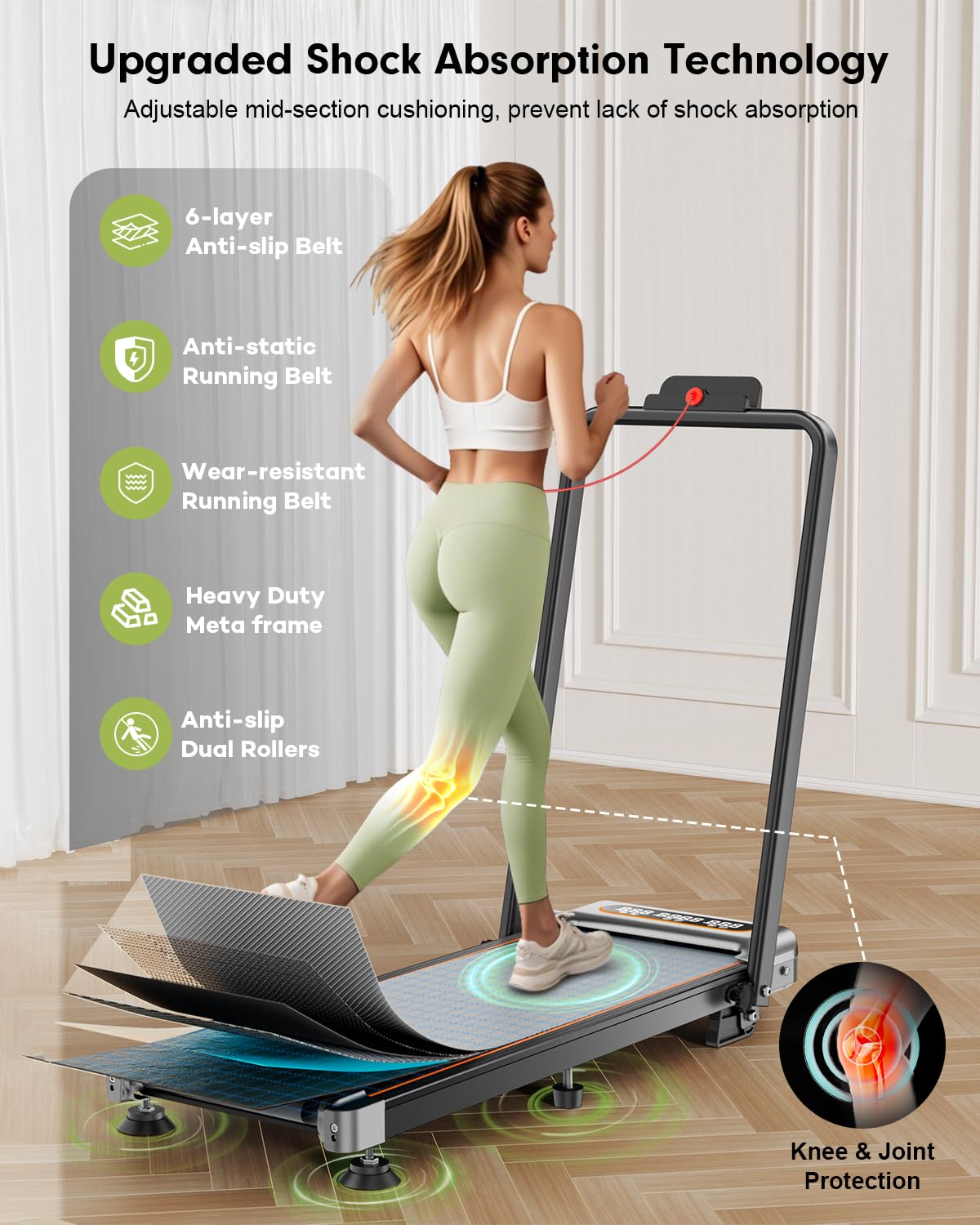 Walking Pad with 8% Incline Walking Treadmill Pad with APP