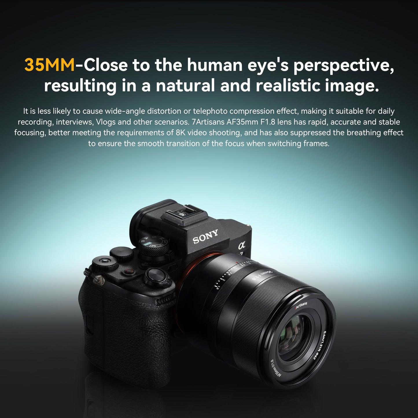 7artisans AutoFocus 35mm F1.8 Full Frame Lens,F1.8 Large Aperture,Support Automatic/Manual Compatible for Sony FX A1 A9 A7M A7R A7S A7C ZVE Series FX3,A9II,A7M2,A7S2