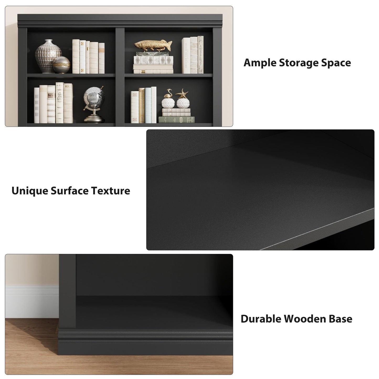 Garvee 74.5" Tall Bookshelf with Double Storage, 6-Tier Large Bookshelf, Double Wide Bookshelves w/ 12 Cubbies, Wide Freestanding Bookcases for Livingroom Office Library (Blcak, 74.5"H*46.1"W*12.4"D)