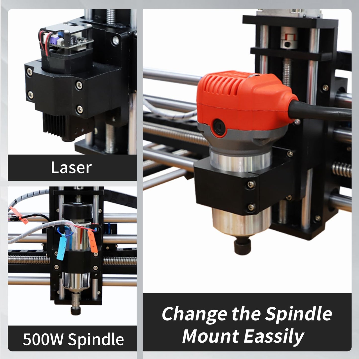 WolfPawn Upgraded CNC Router Machine,3-Axis Grbl Conrol Milling Machine for Wood Acrylic Aluminum,Engraving Milling Machine for Wood Aluminum Cutting to Linear Rails (Style - A, 39.4in)