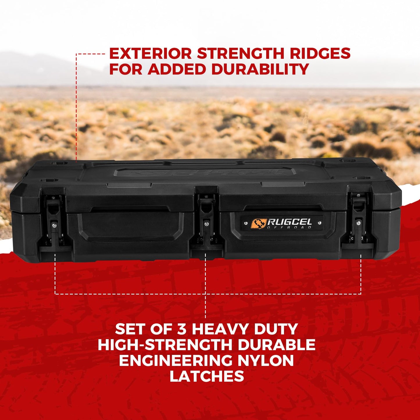 RUGCEL 98QT Waterproof Dry Box - Off-Road Case for Car Camping, Roof Rack