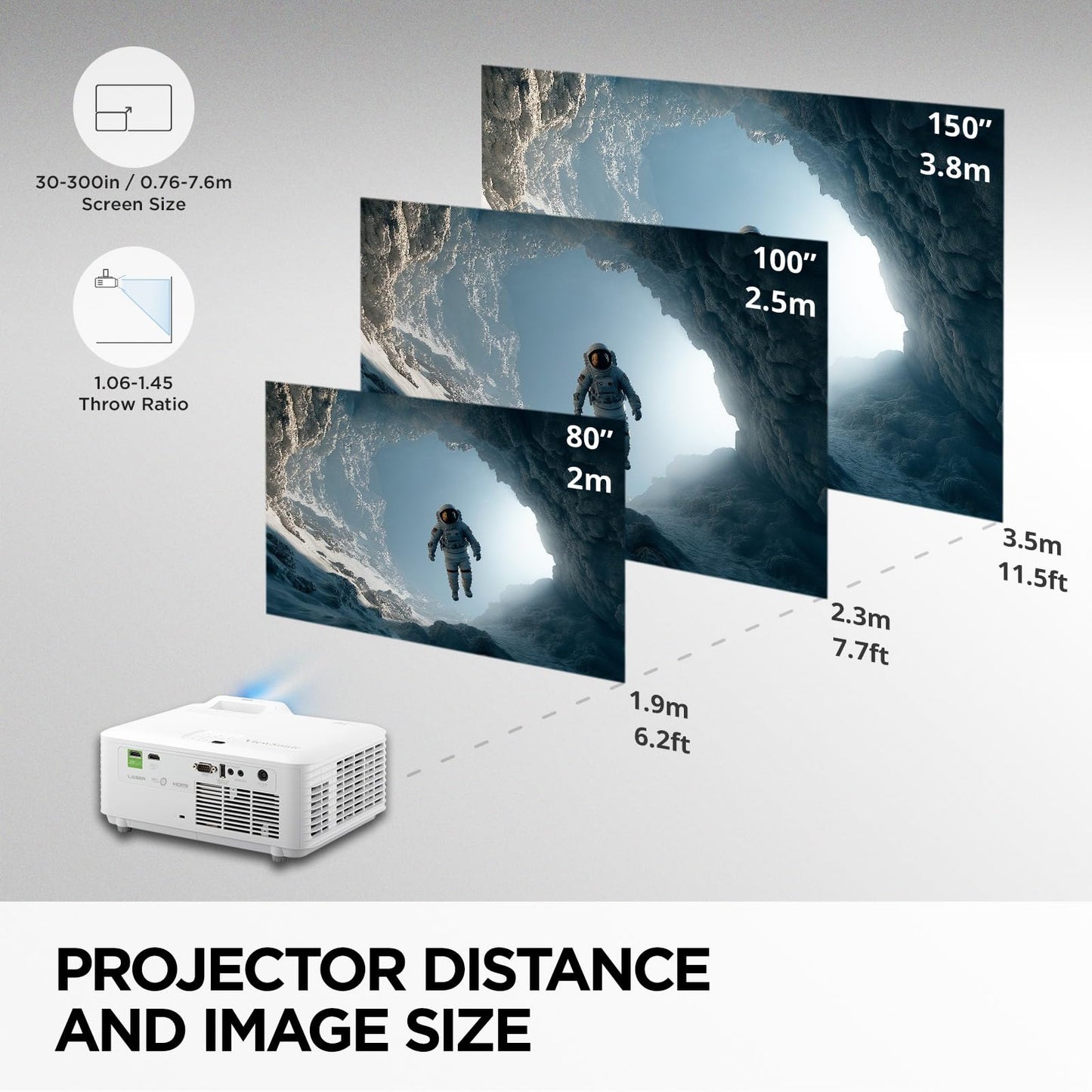 ViewSonic LX700-4K 3500 Lumens 4K Laser Projector, 240Hz and 4.2ms for Smooth Home Entertainment, 1.36x Optical Zoom, H/V Keystone, and 360-Degree Projection for Flexible Setup, and Dual HDMI Inputs
