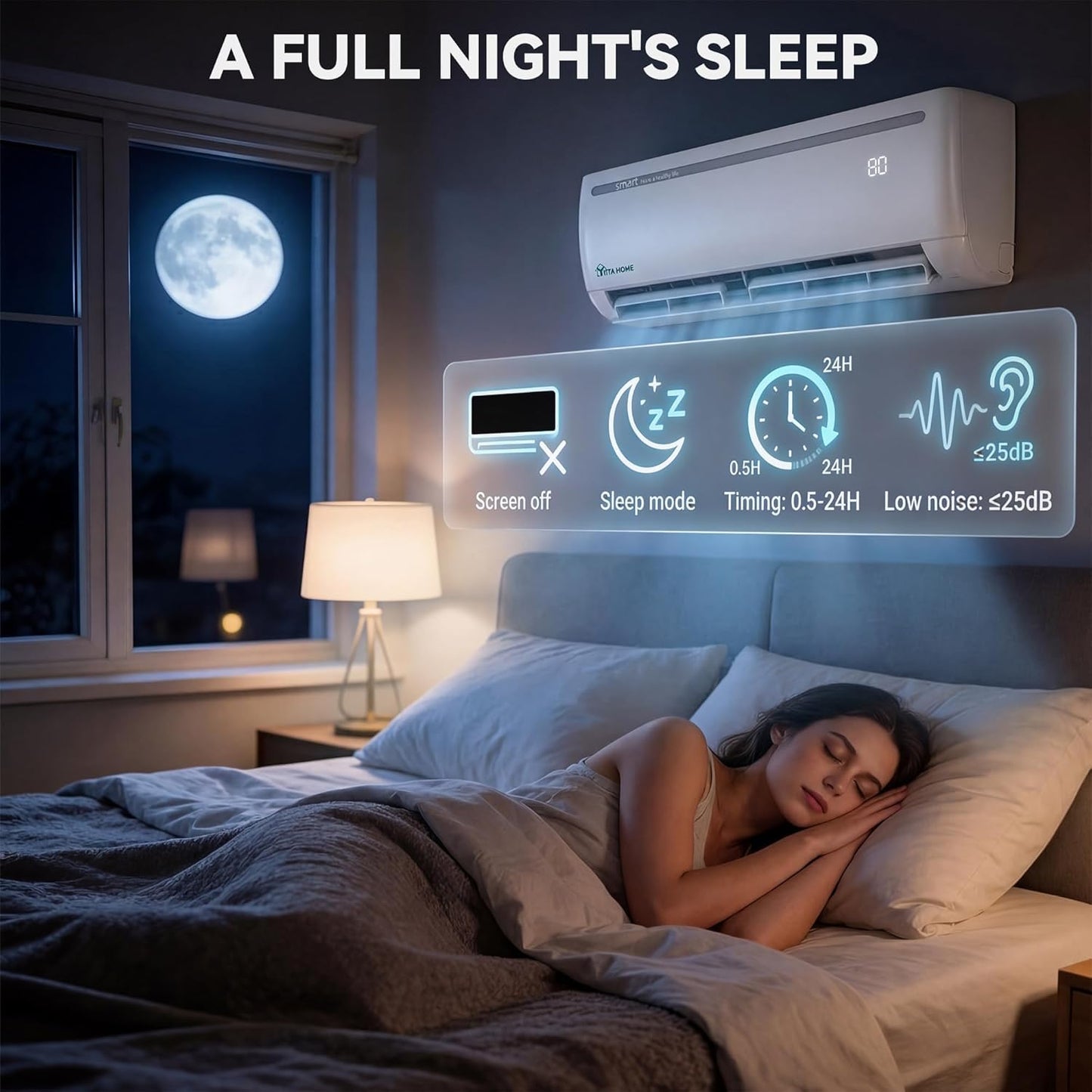 YITAHOME 24000 BTU Mini Split AC/Heating System, Ductless Mini Split Air Conditioner Heat Pump,230V 18.5 SEER2 Energy Efficient Inverter AC Unit,Wifi Enabled Compatible with Alexa for Apartment,Garage