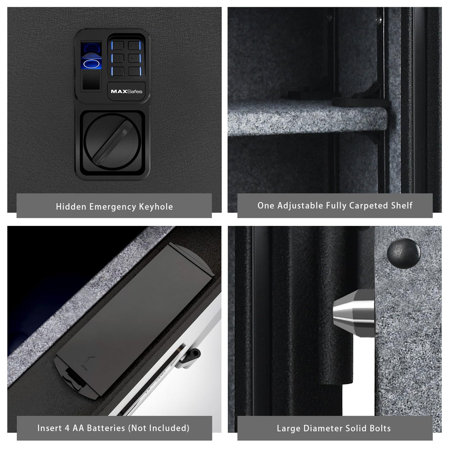 3.5 Cu ft Biometric Fireproof Safe Box, Finger Vein Fire Resistant Security Safe