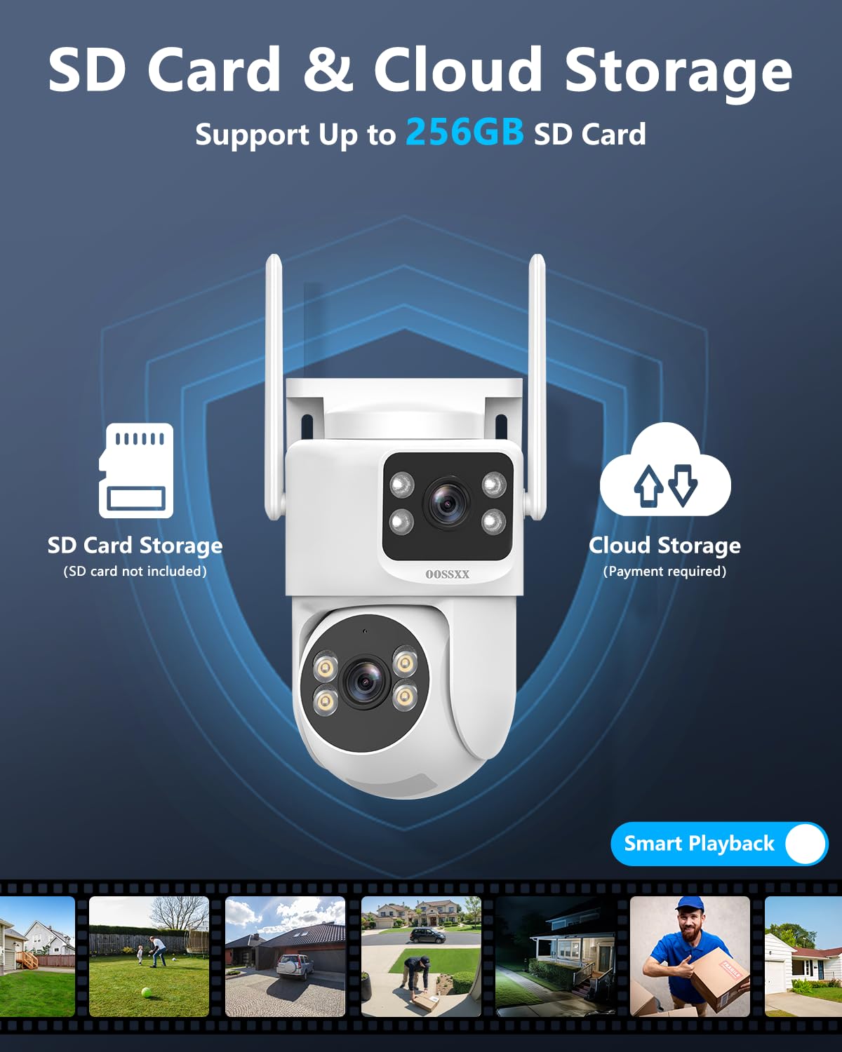 (2026 New) 2K Wireless Security Camera System with 10" Monitor, Dual Lens PT Cameras, 64GB TF Card, 130° Wide Angle, Long Range WiFi +76%, PIR Detection, 2-Way Audio, No Monthly Fee