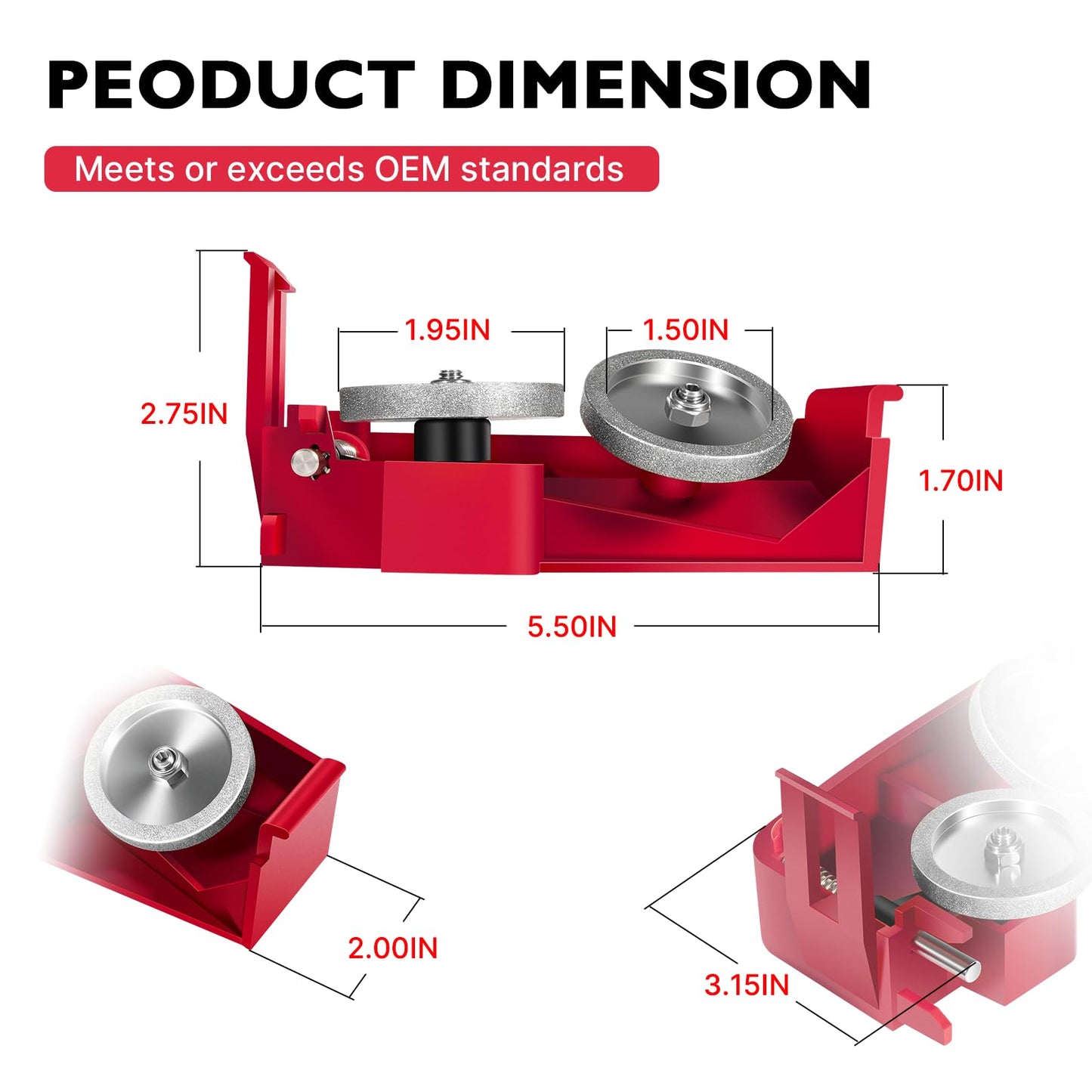 Slicer Sharpener Assembly Compatible with Berkel X13 X13A X13AE X13E X33 Series, Replace OEM 01-404675-01158, Commercial Meat Slicer Sharpener Kit, Alloy Steel & Premium Sharpening Stones