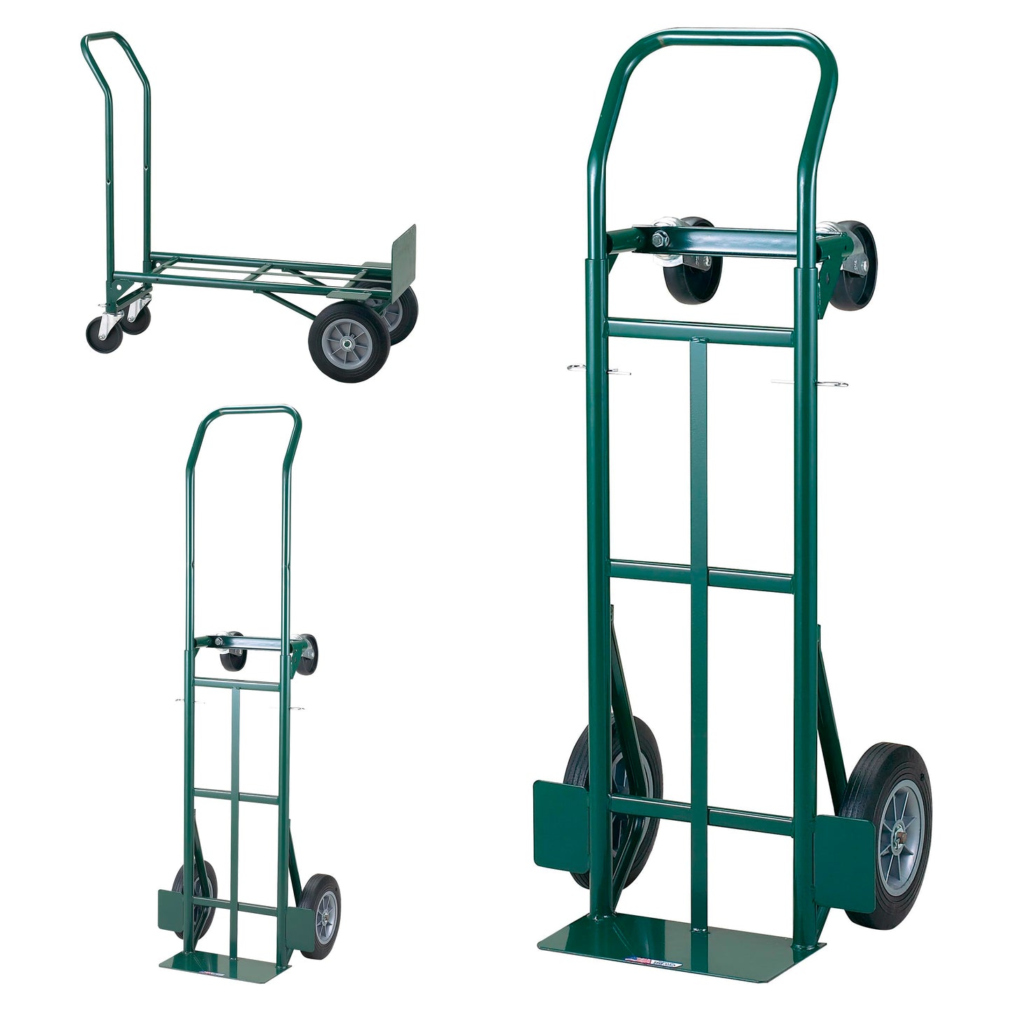 Harper Trucks JEDT8635P Convertible Hand Truck Cart, 600 lb 2-Wheel Dolly and 700 lb 4-Wheel Cart with Flat-Free Rubber Wheels for Moving, Delivery, Warehouses and Retail Stocking