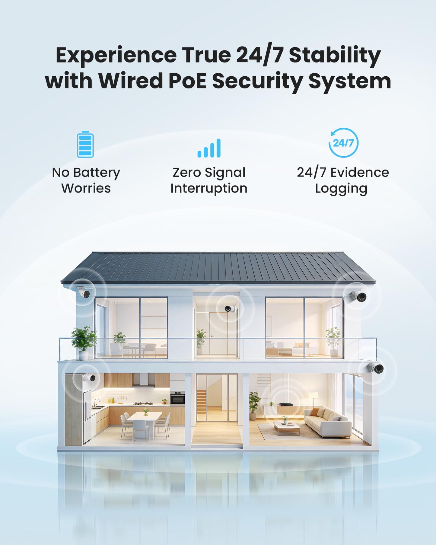 ZOSI 5MP Security Camera System with Audio, 4pcs 4MP Wired Outdoor Indoor PoE Cameras, Smart Person Vehicle Detection, 100ft Night Vision, H.265+ 8CH CCTV NVR for Home, No Monthly Fee (NO Hard Drive)