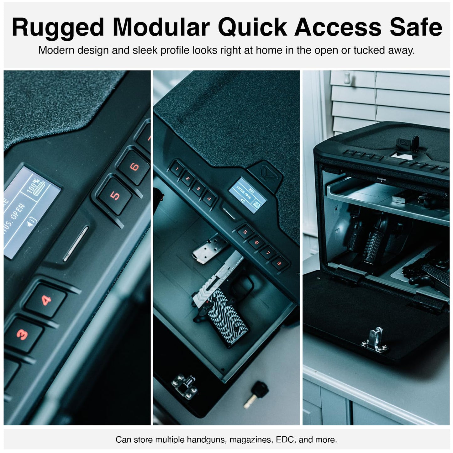 VAULTEK MX Series High Capacity Multiple Pistol Handgun Storage Available with Modular Interior, Backlit Keypad, and Auto-Open Door (Essential)
