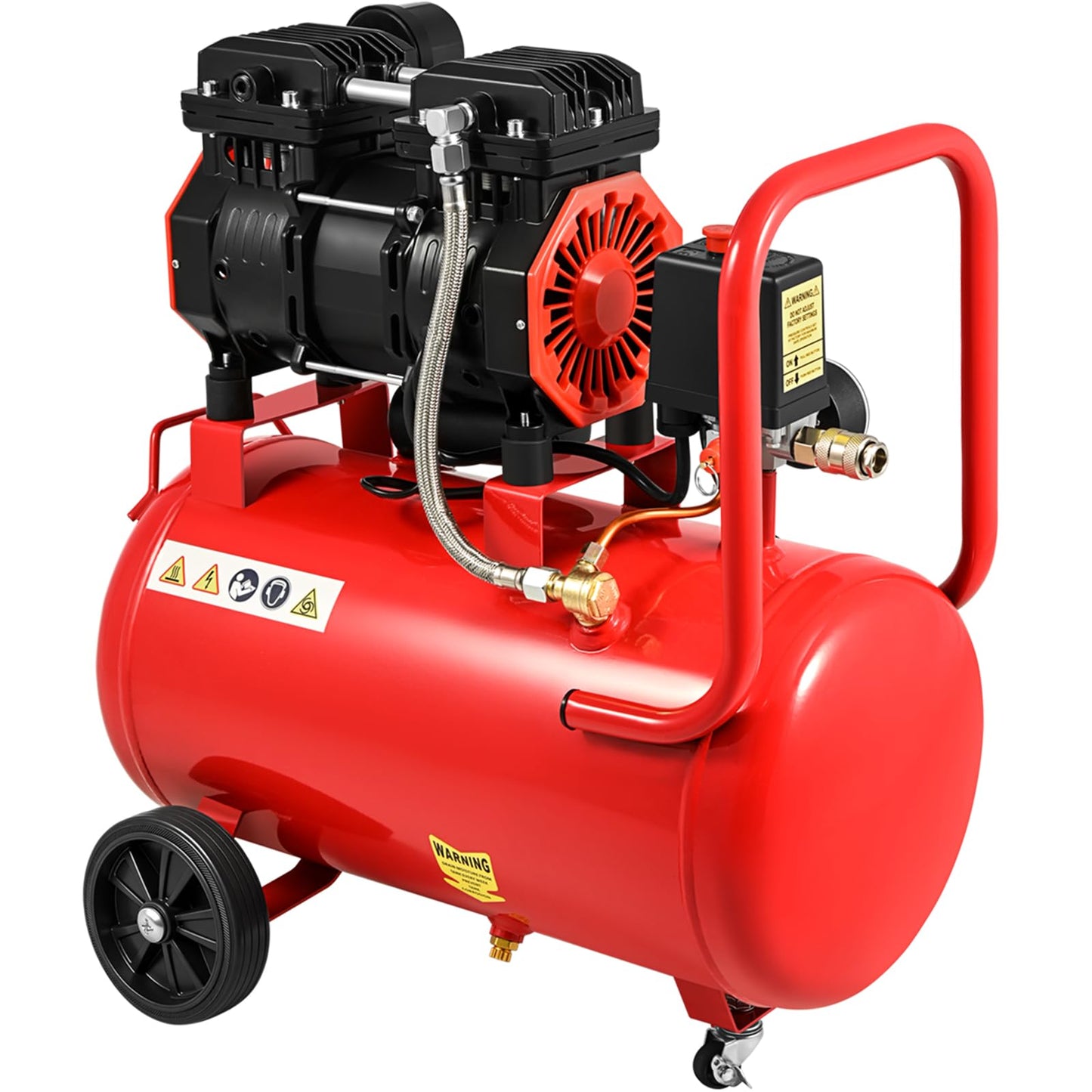 CIRONBOW 8 Gallon Ultra Quiet Air Compressor 70dB,1.8HP Oil Free 116 PSI, 2.47 CFM @ 90 PSI, Heavy Duty Portable with Wheels for Garage, Workshop, Nail Gun, Woodworking, Spray Painting, Tire Inflation