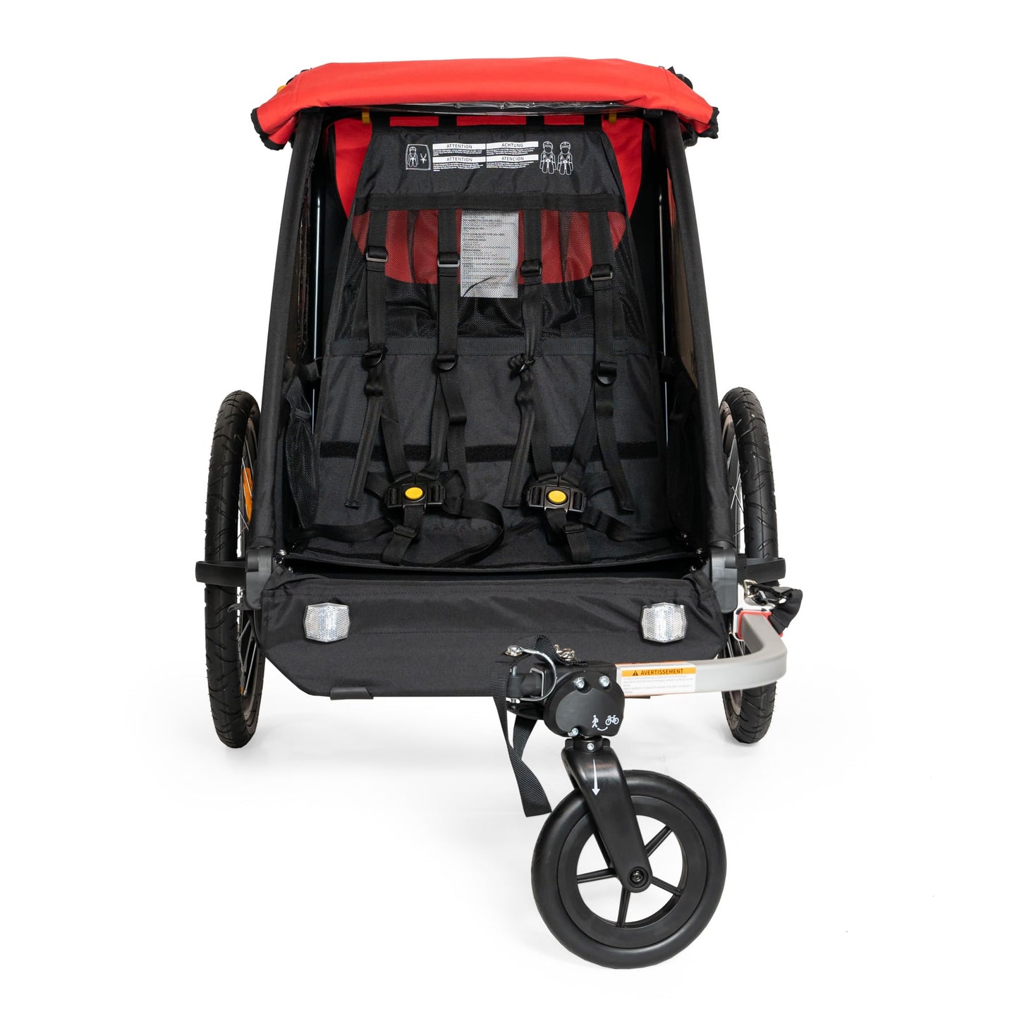 Burley Honey Bee | Lightweight 2-Seat Bike Trailer & Stroller with Adjustable Handlebar & Compact Fold