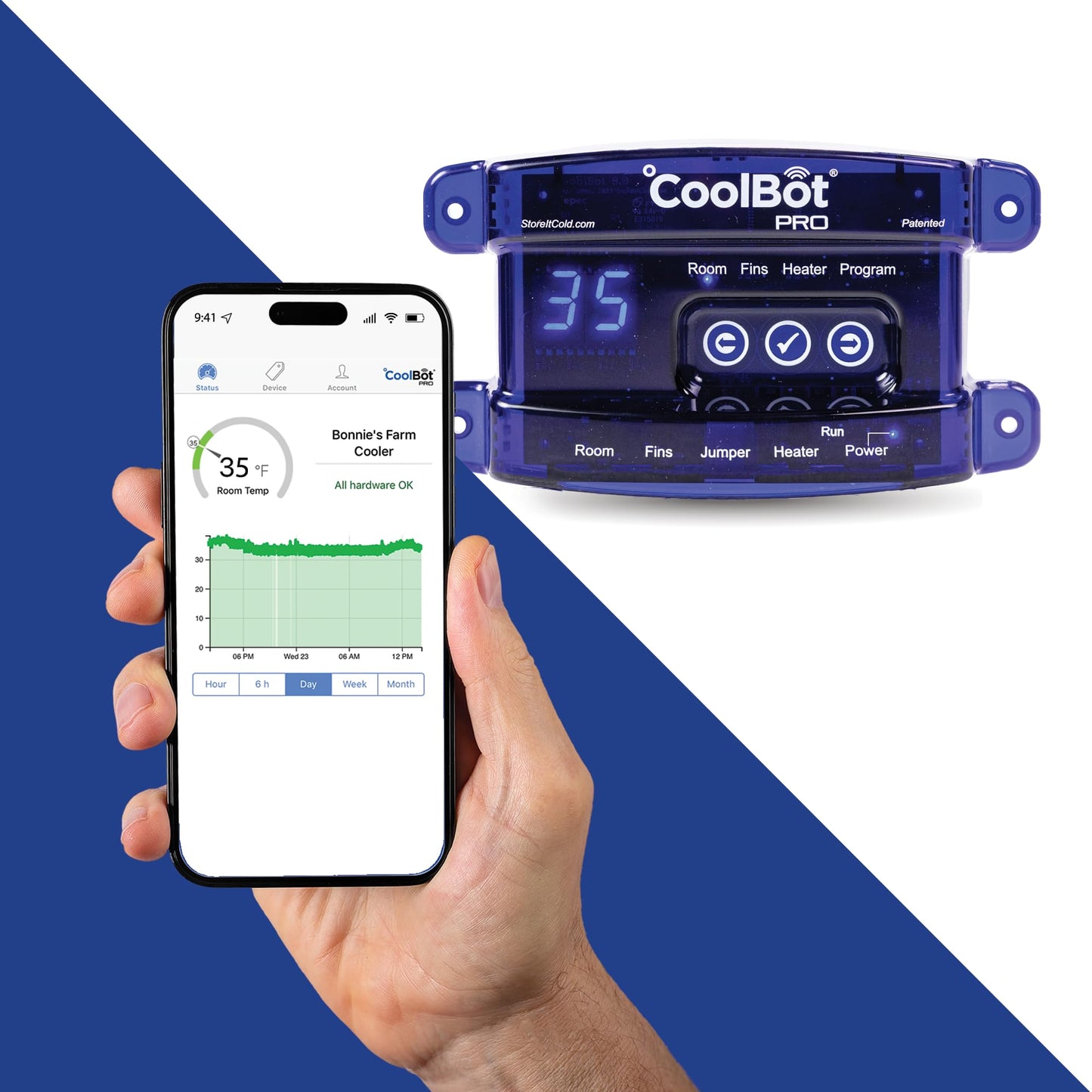 CoolBot Pro 34ºF Walk-in Cooler Controller for Air Conditioners (Wi-Fi Enabled)