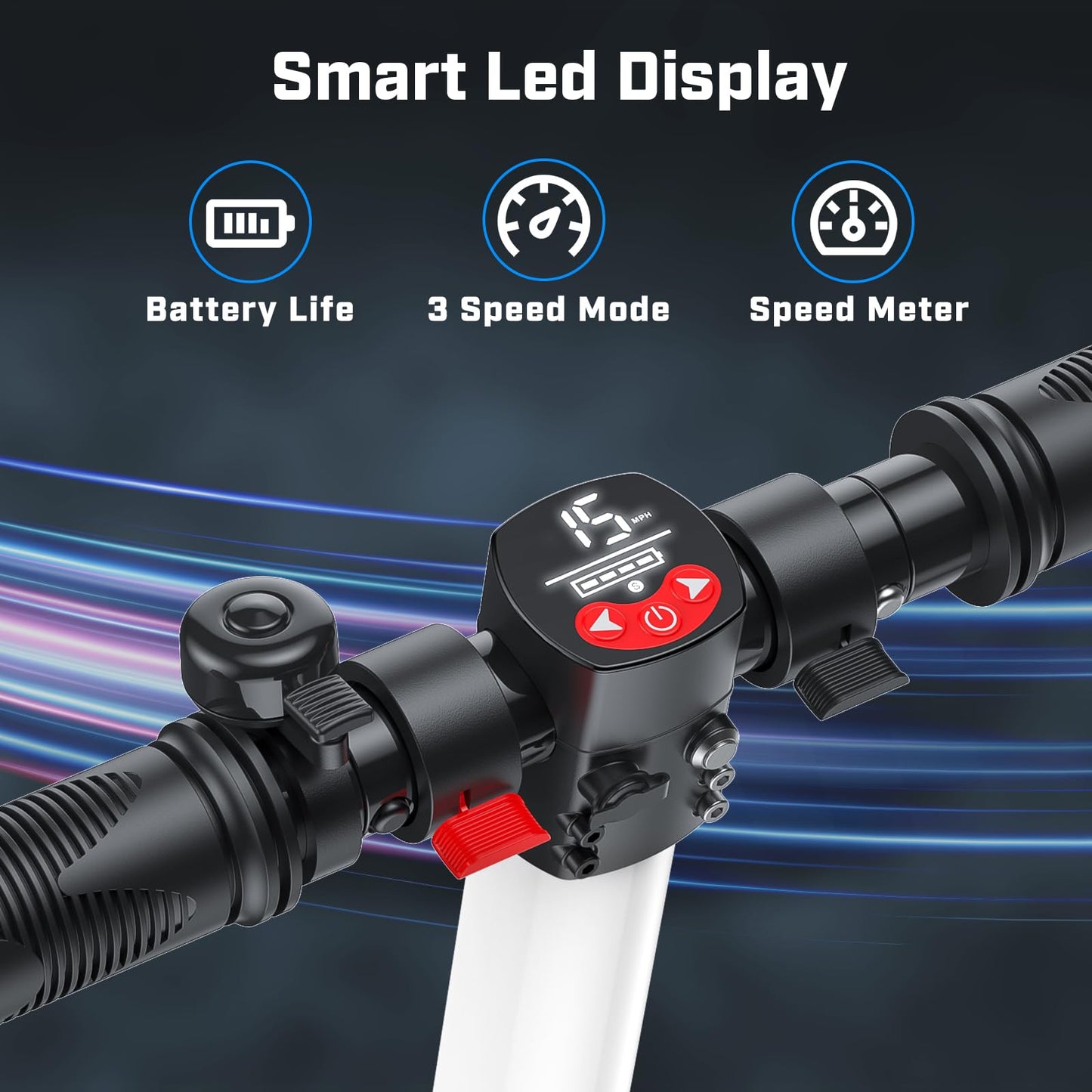 Caroma Electric Scooters - Electric Scooter for Adults, 450W Peak Motor, 16 Max MPH, 15-21 Miles Range, Lightweight Foldable E-Scooter