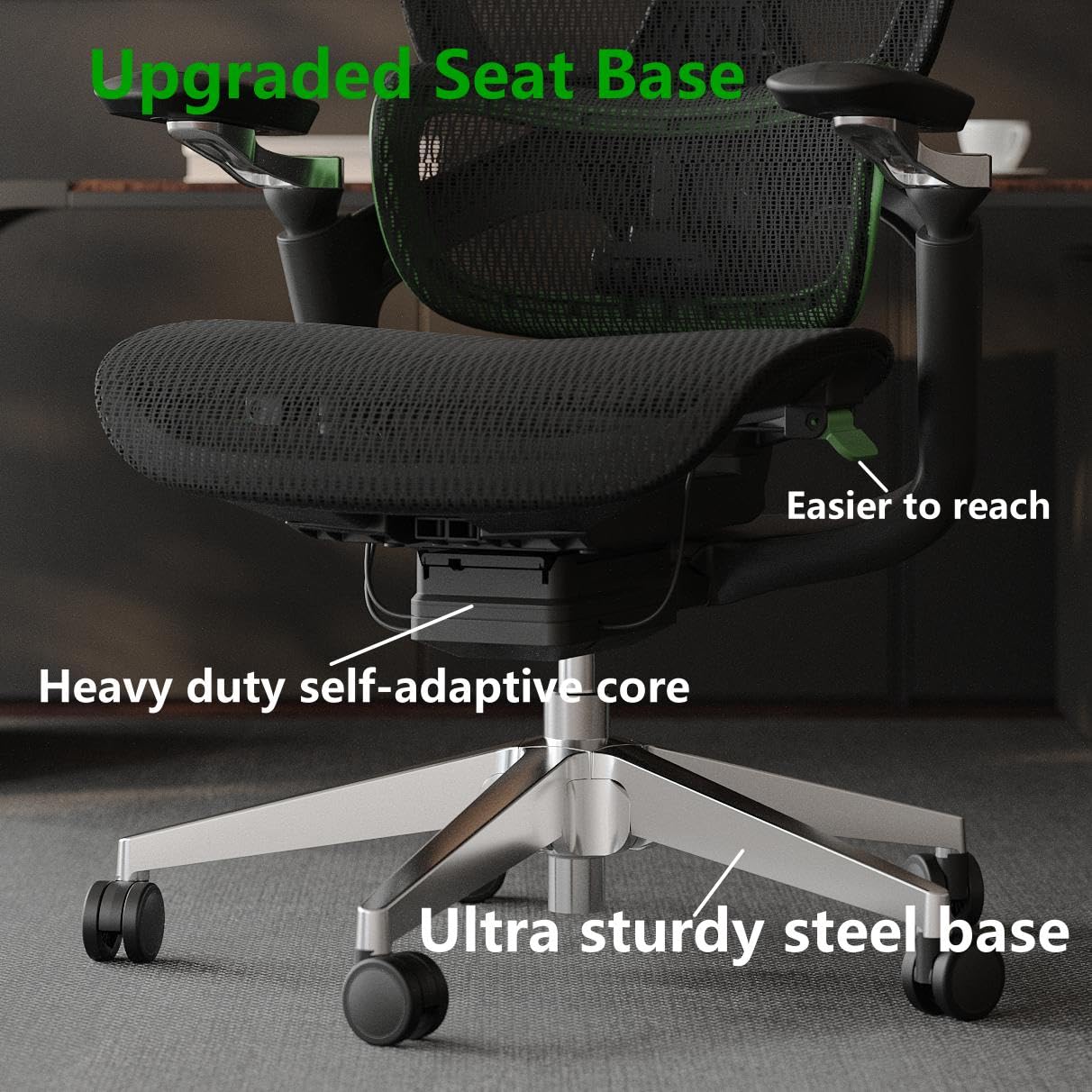 chirvana Ergonomic Office Chair, Big and Tall Mesh Computer Gaming Chair with Adaptive Lumbar Support, Work Chair with Headrest, 5D Armrest,90-130°Tilt, BIFMA Certified, Model Zen (Red)