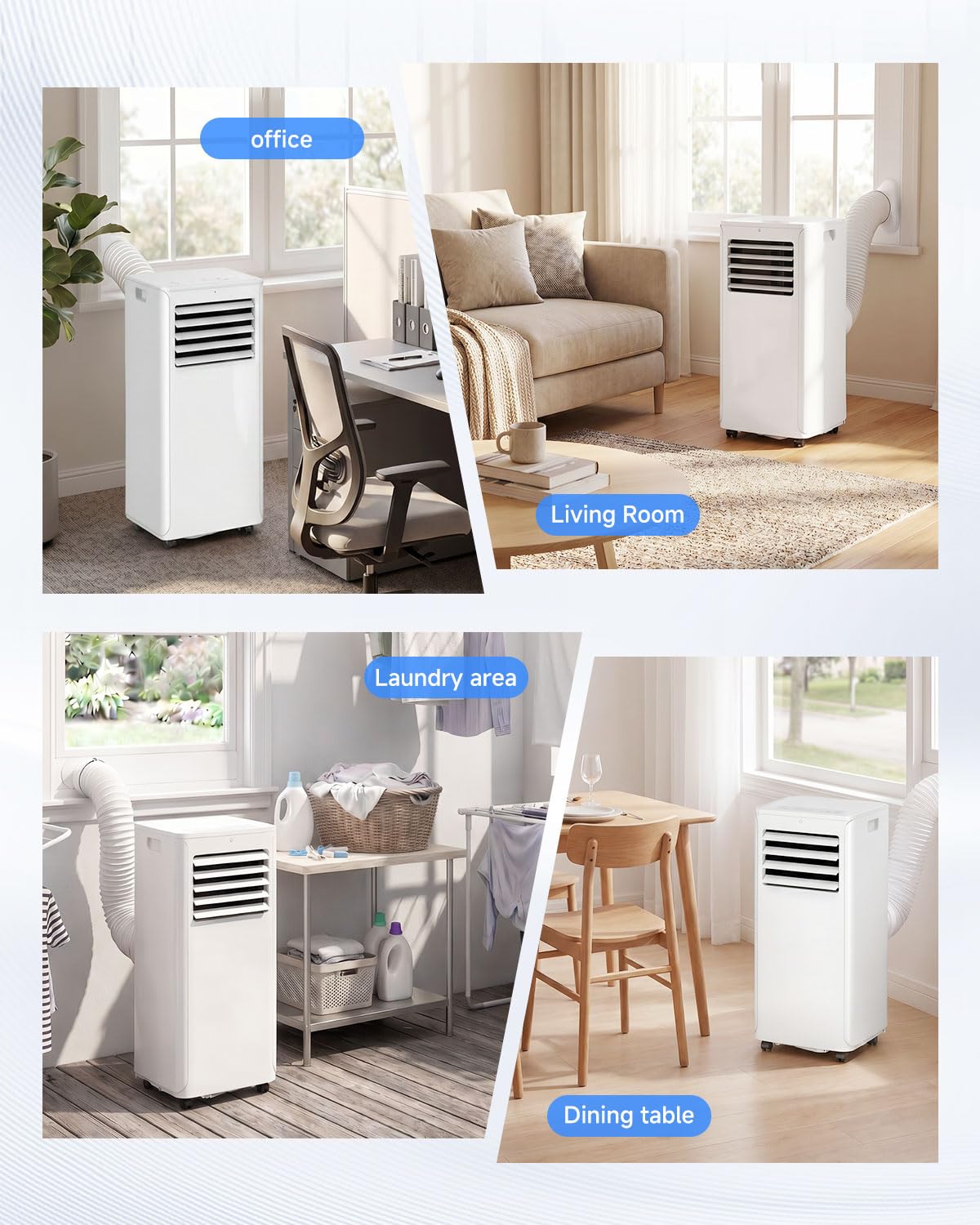 12000 BTU Portable Air Conditioner, 3-in-1 AC Unit with Dehumidifier & Fan Mode, Quiet Operation for Bedroom, Cools up to 550 sq.ft, 24-Hour Timer, Remote & Window Installation Kit Included