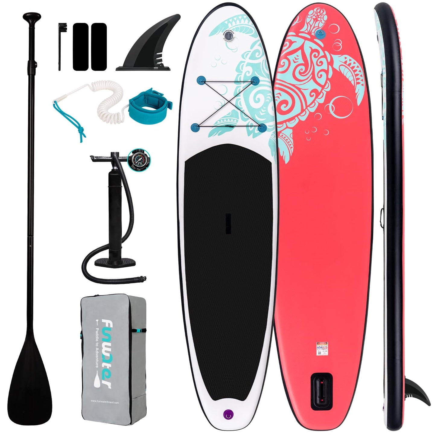 FunWater Inflatable Stand Up Paddle Board with Premium SUP Paddleboard Accessories, Anti-Slip EVA Deck, Paddle Boards for Adults & Youth of All Skill Levels