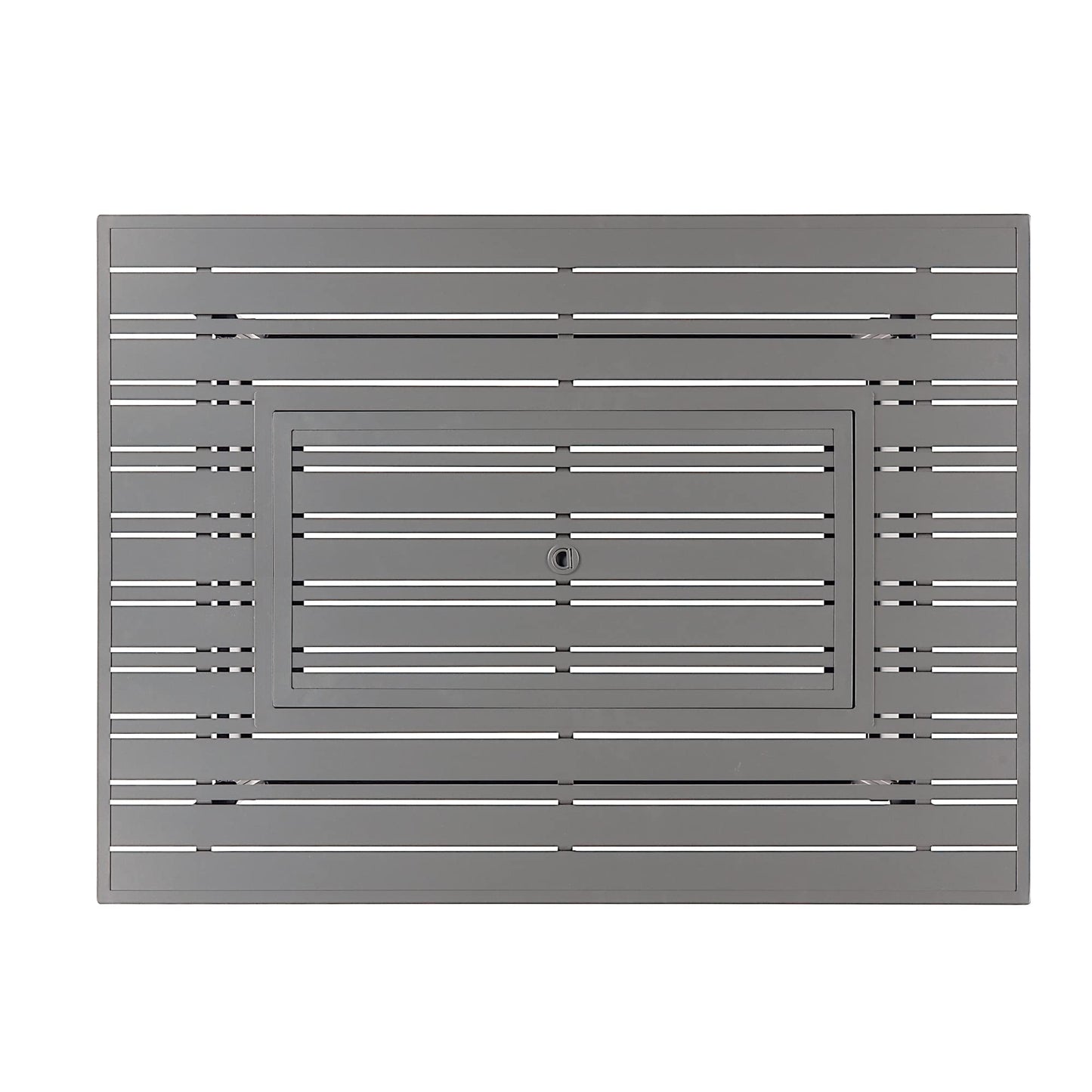 Oakland Living Rectangular 48 in. x 36 in. Aluminum Propane Fire Pit Table, Glass Beads, Two Covers, Lid, 57,000 BTUs in Grey Finish
