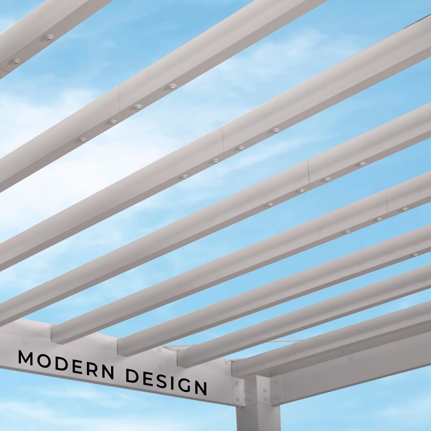 Backyard Discovery Windham 14' x 10' Modern Galvanized Steel Pergola Kit with Shade Sail Canopy, All-Season Durability, PowerPort, High-Wind Rating for Outdoor Patio, Garden, Deck, Entertaining