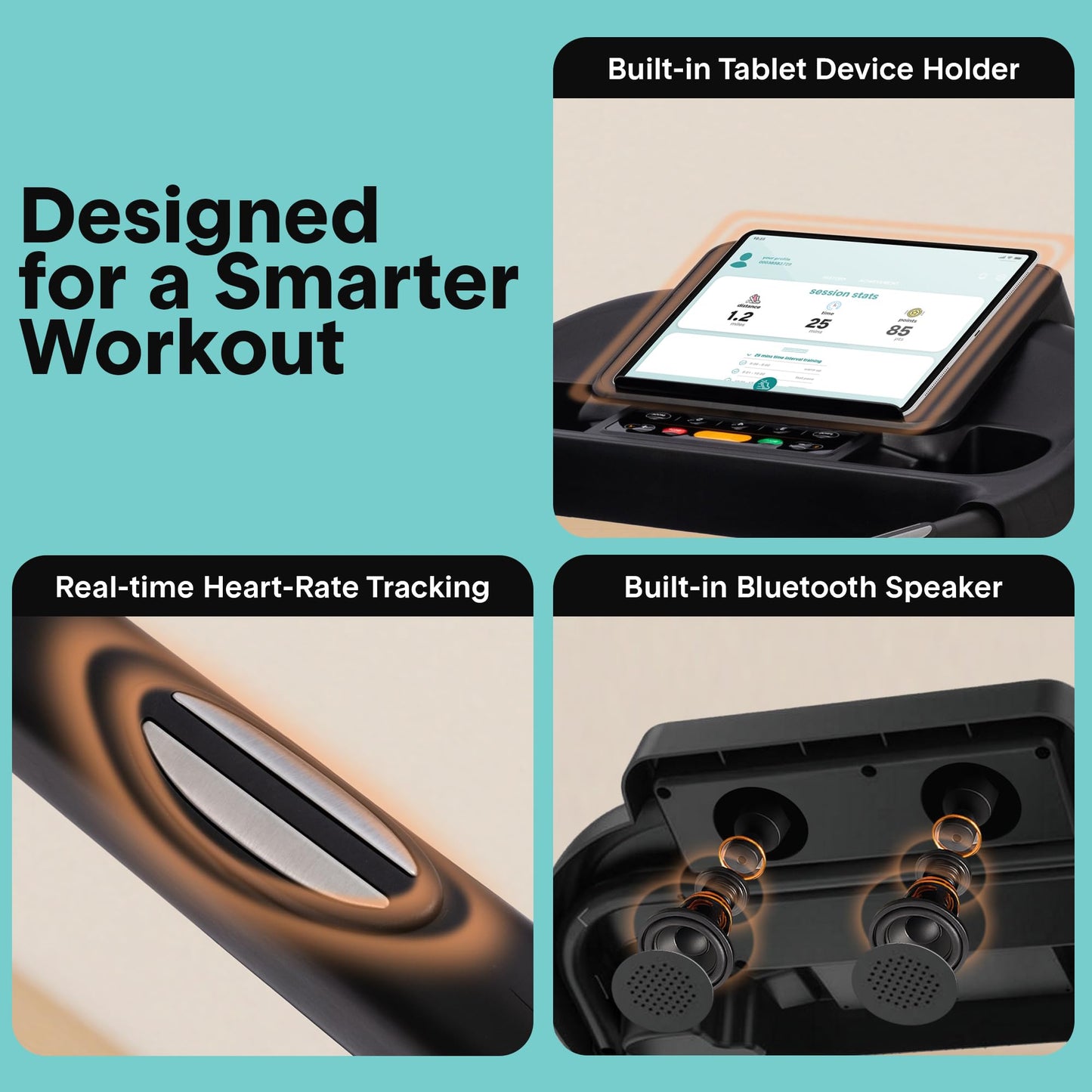 SereneLife Smart Foldable Treadmill with Bluetooth Music, 5 LED Display, Shock Absorption, Advanced App Integration, 2-Level Manual Incline, Portable Treadmill 2.5HP Motor for Optimal Workouts