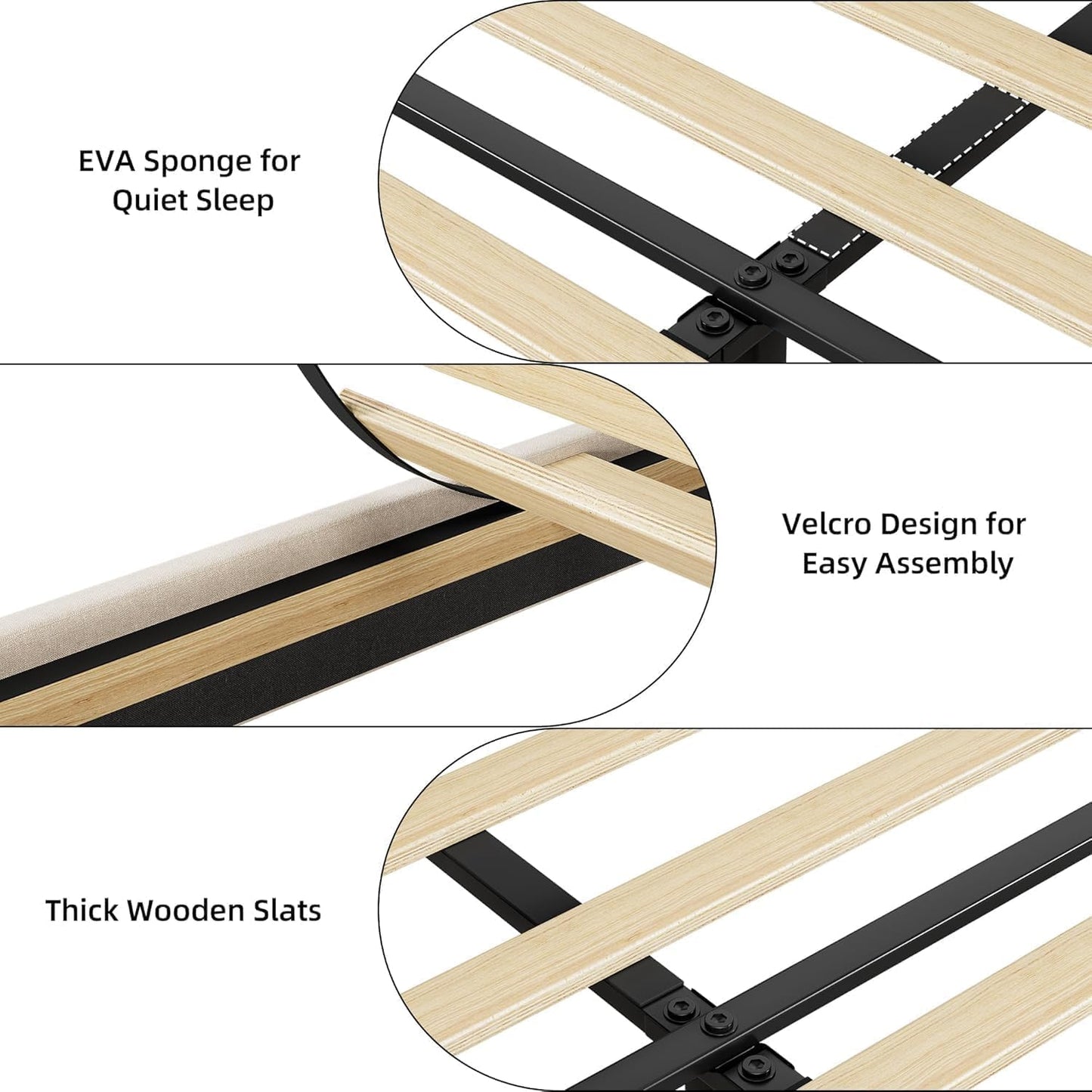 IDEALHOUSE Upholstered Bed Frame with Storage Headboard and Charging Station, Platform Bed Frame with Drawers, Heavy Duty, No Box Spring Needed, Easy Assembly, Beige, Queen Size