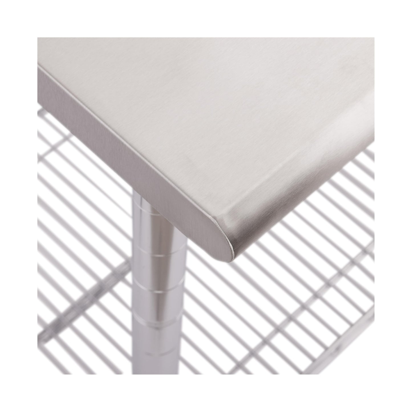 Seville Classics Commercial Work Table Island Utility Cart Prep Station, for Restaurant, Kitchen, Warehouse, Garage, Hotel, Home, Stainless-Steel Top NSF , 49" W x 24" D