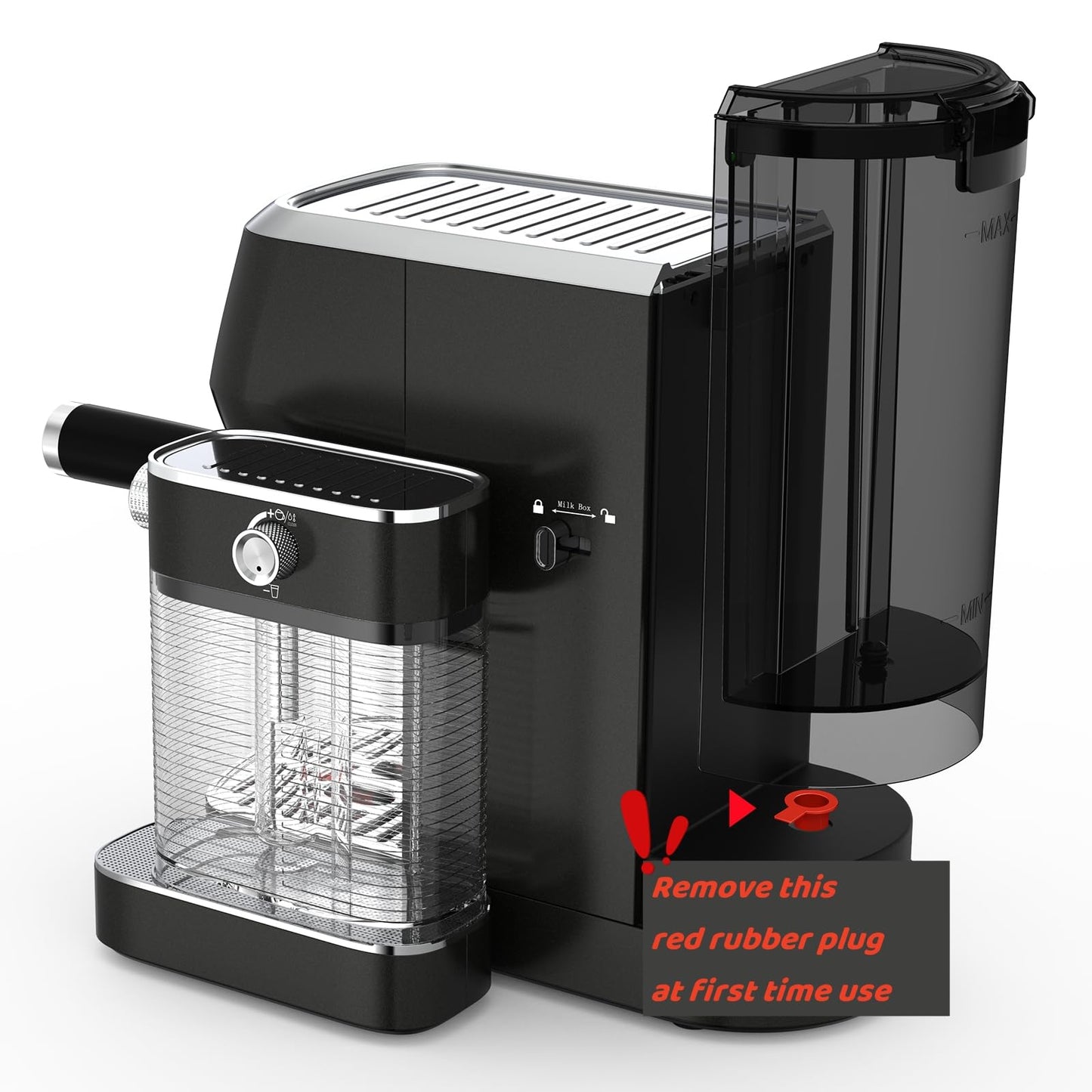 MAttinata Cappuccino Machine 20 Bar, Professional Espresso Machines for Home and Office with Automatic Milk Frothering System, Barista Compact Latte Maker for Coffee Lovers, Stainless Steel-Black