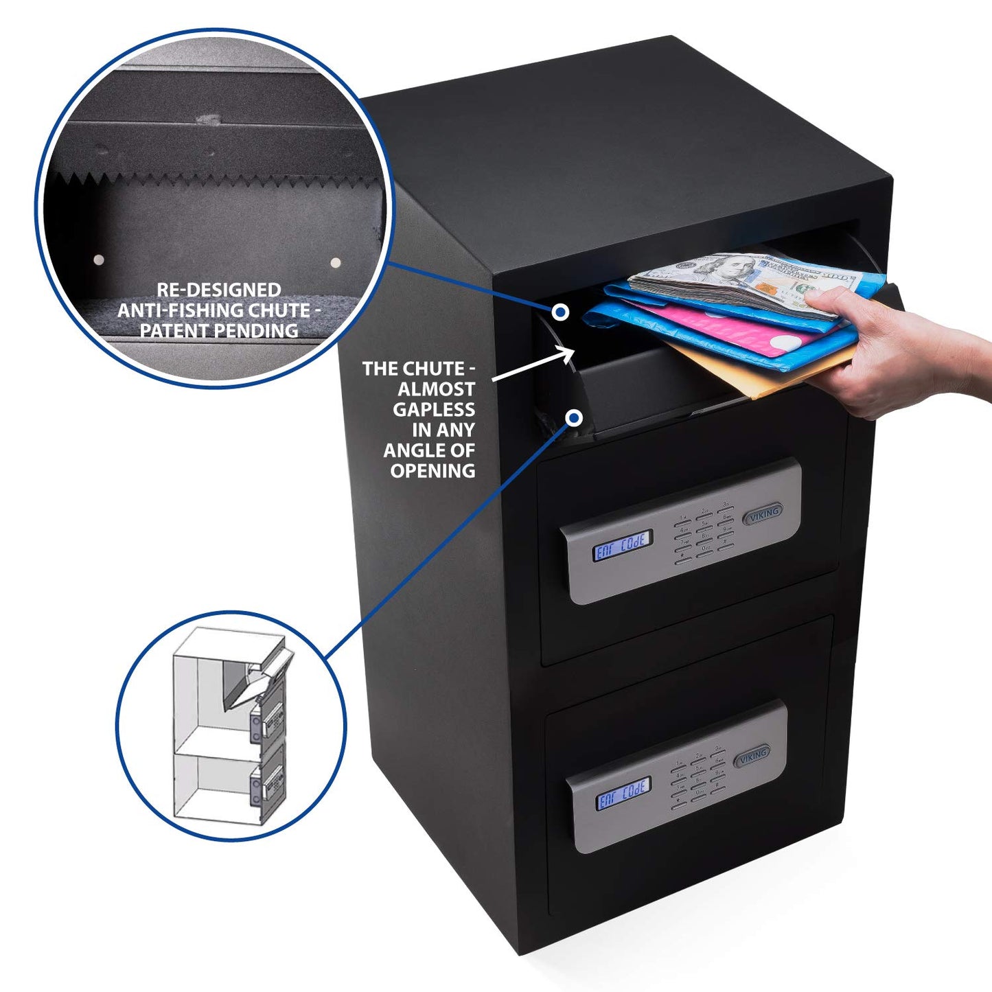 Viking Security Safe VS-70DS Heavy Duty Large Double Door LCD Electronic Depository Safe