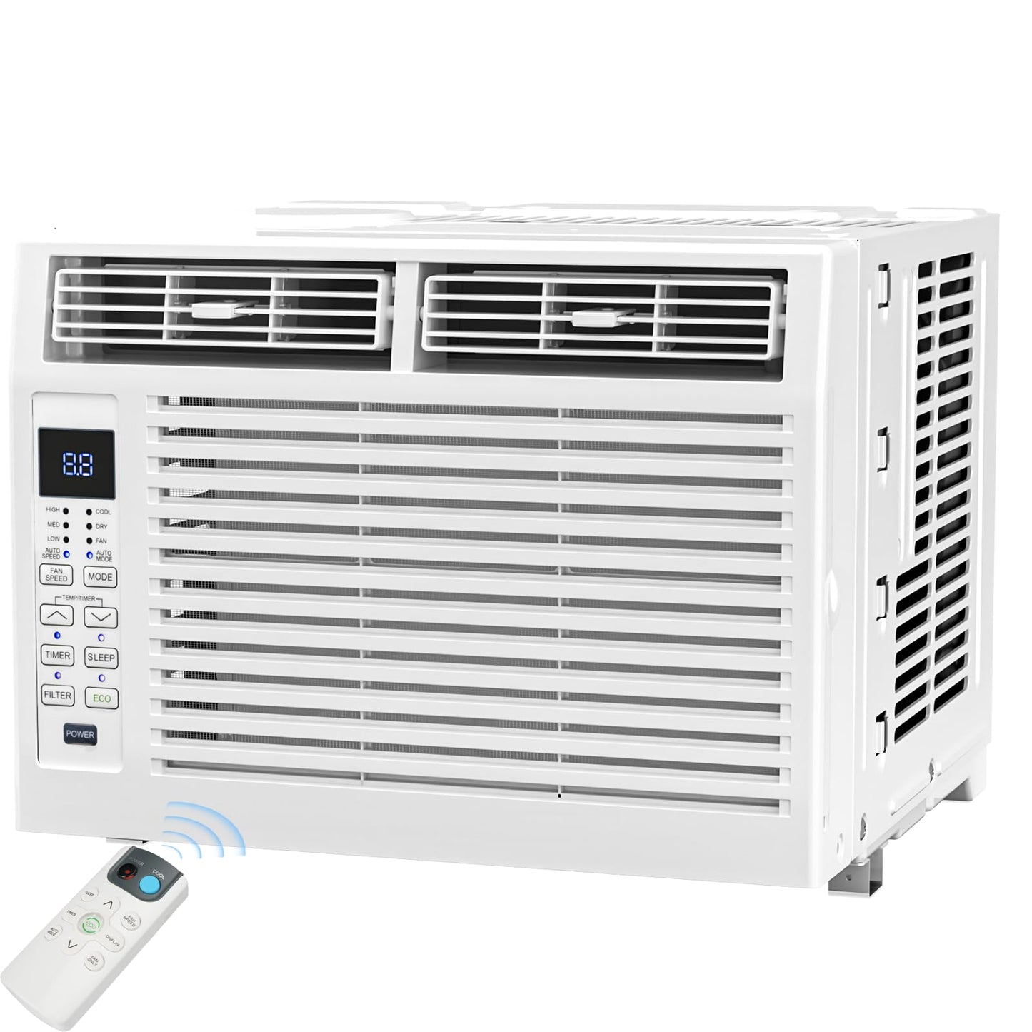 Antarctic Star 6,000 BTU Window Air Conditioner, Window AC Unit, Cools Rooms up to 250 Sq.Ft., 6 in 1 Modes Air Conditioner Window Unit with Remote Control, Easy to Install, Energy Saving, White
