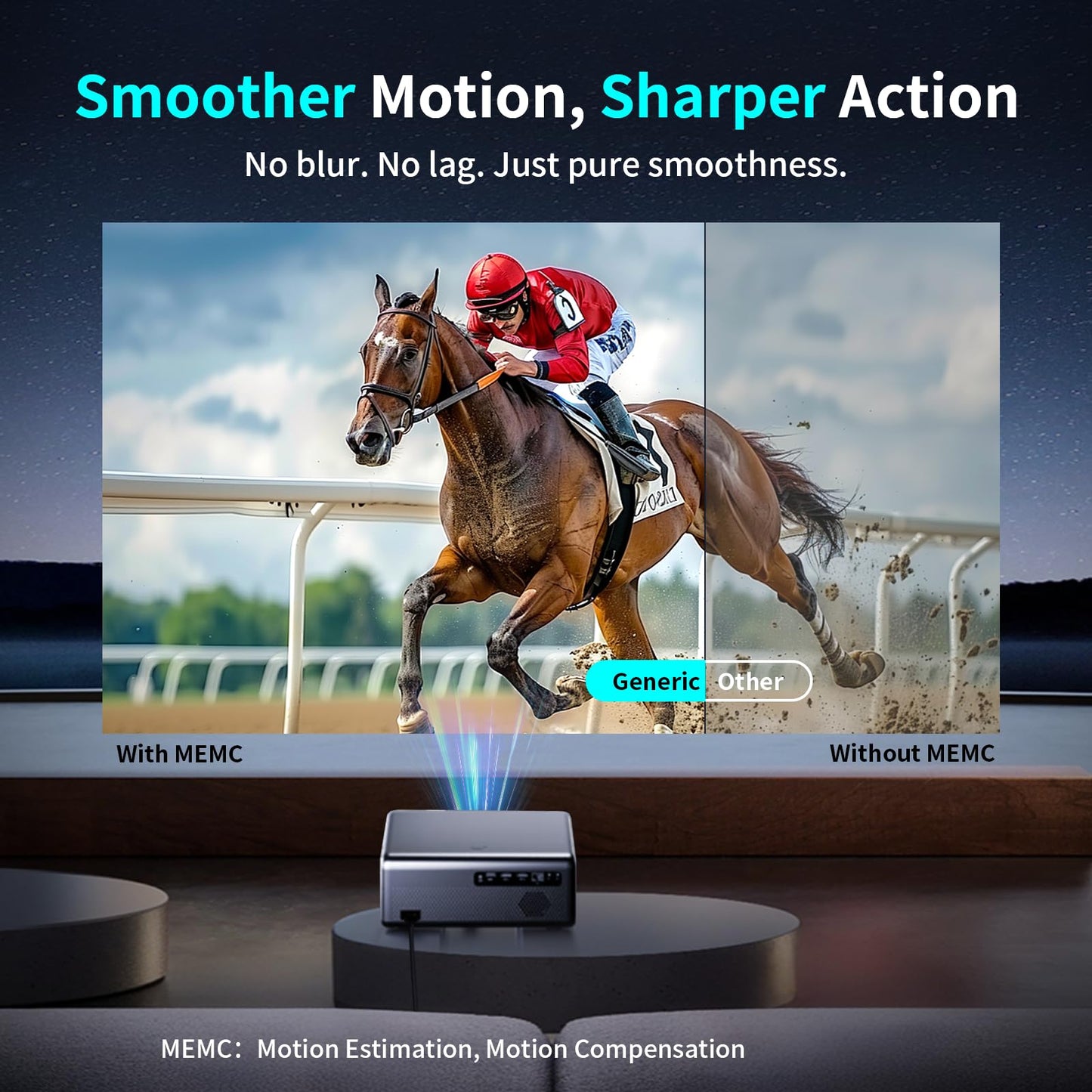 Smart TV Movie Projector , (Official licensed Netflix) 2000 ANSI 1080P Mini Portable Projector Proyector with WiFi and Bluetooth for Home Cinema, Supports 4K ,Auto Focus & Keystone.