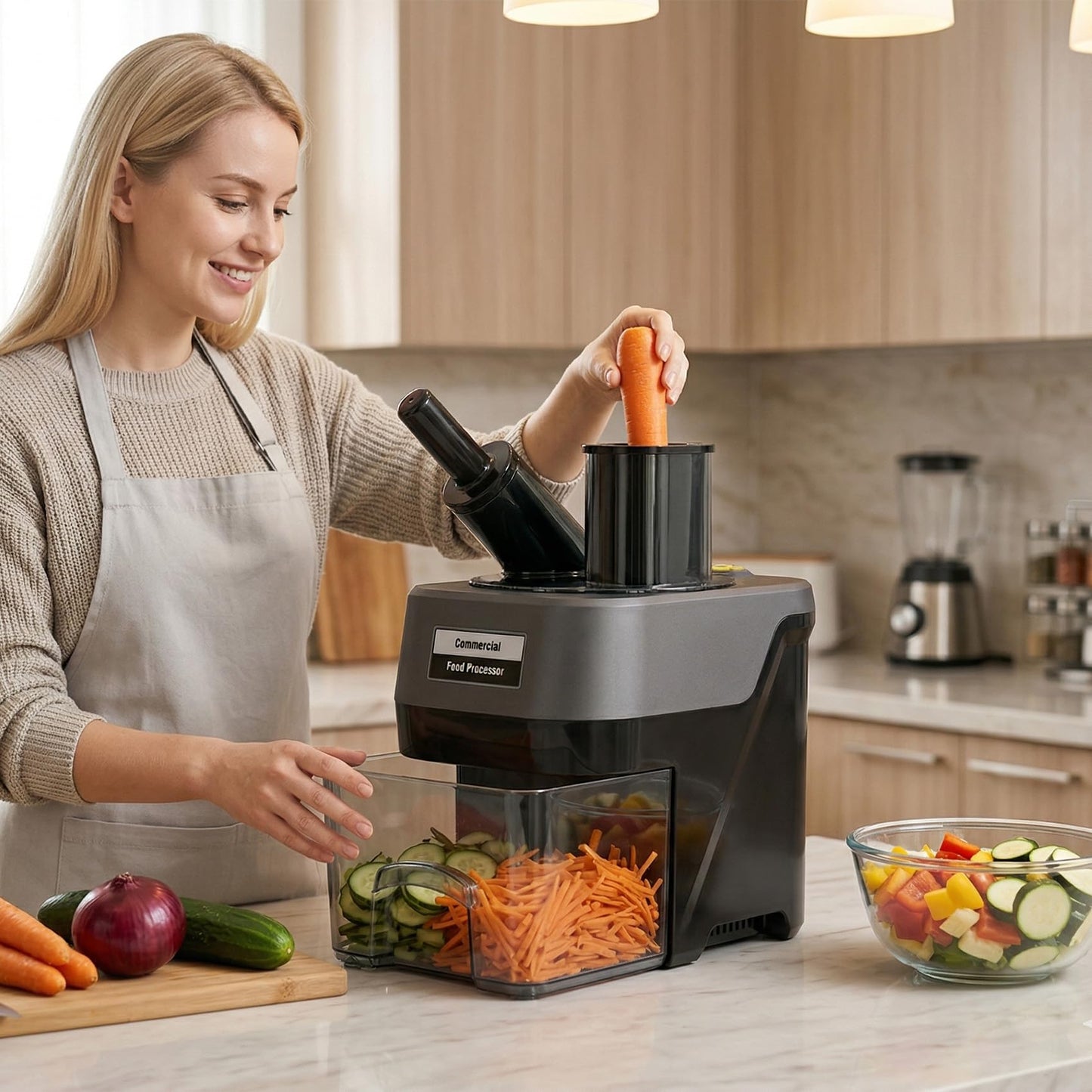 5-In-1 Electric Vegetable Chopper,Commercial Food Dicer,Veggie Food Dicer for Dicing, Slicing, Grating and Julienning,Multifunctional Food Cutter for Commercial and Home Use