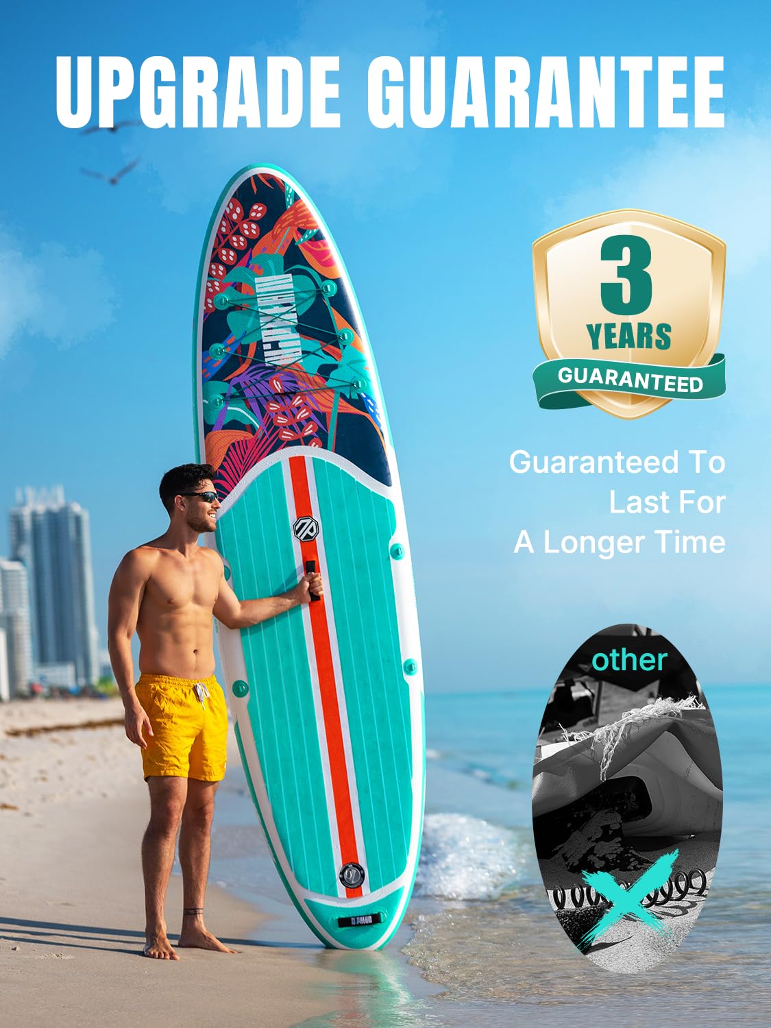 Niphean Inflatable Stand Up Paddle Board with SUP Accessories, Anti-Slip EVA Deck, 10'6'' Inflatable Paddle Boards for Adults & Youth of All Skill Levels