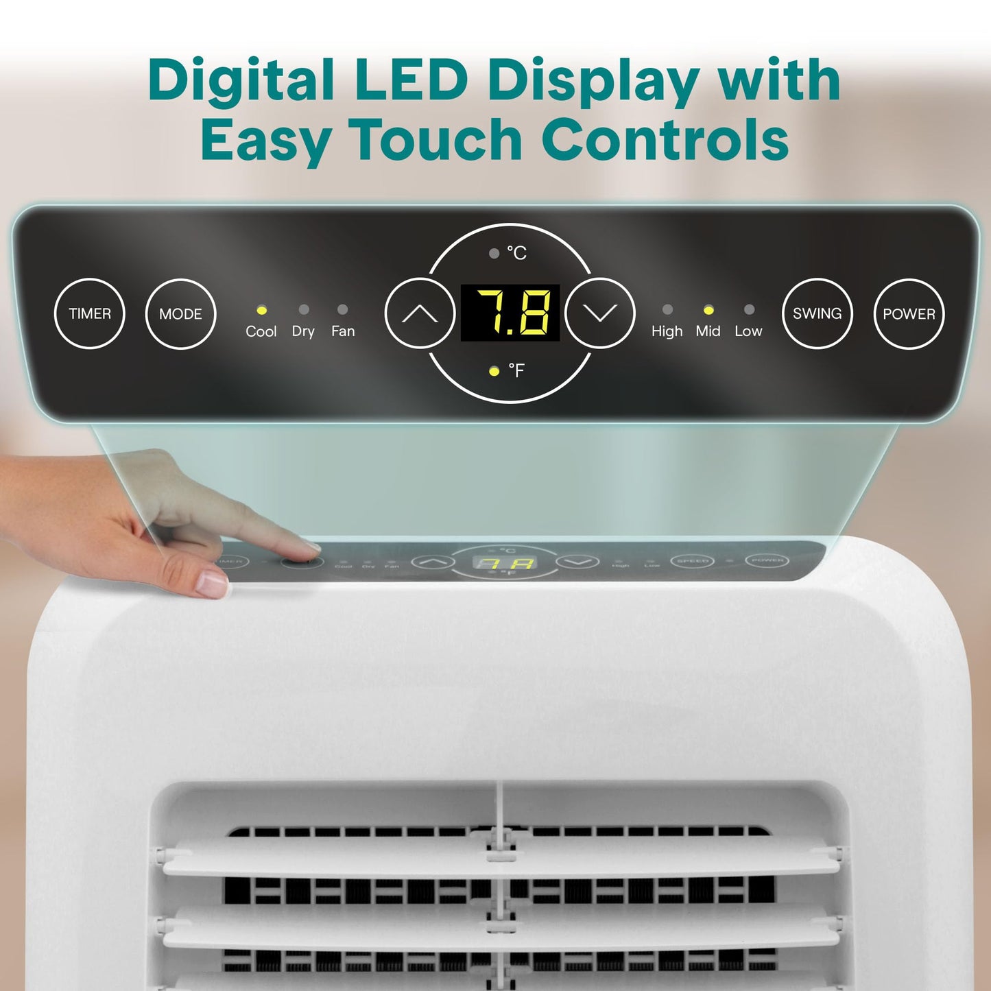 SereneLife Small Air Conditioner Portable 12,000 BTU with Built-in Dehumidifier - Portable AC Unit for Rooms up to 550 sq ft - Remote Control, Window Mount Exhaust Kit