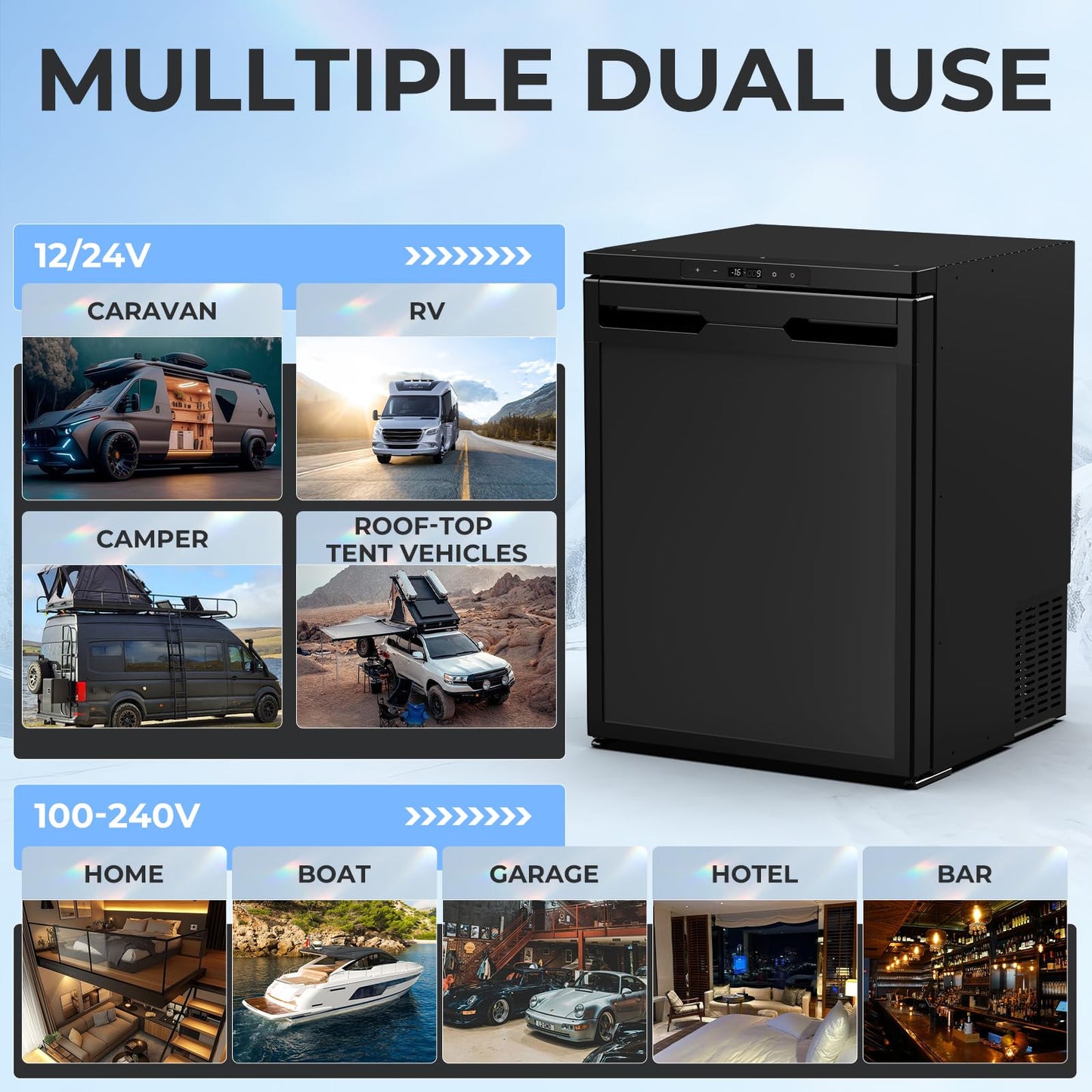 GEARPASS 2.3 Cu Ft Mini Fridge with Freezer, Compressor Cooling (-4°F) | APP Control Energy Star Table Top Fridge for Bedroom, Car, Dorm, Office, RV, Apartment – Ultra Quiet Compact Refrigerator