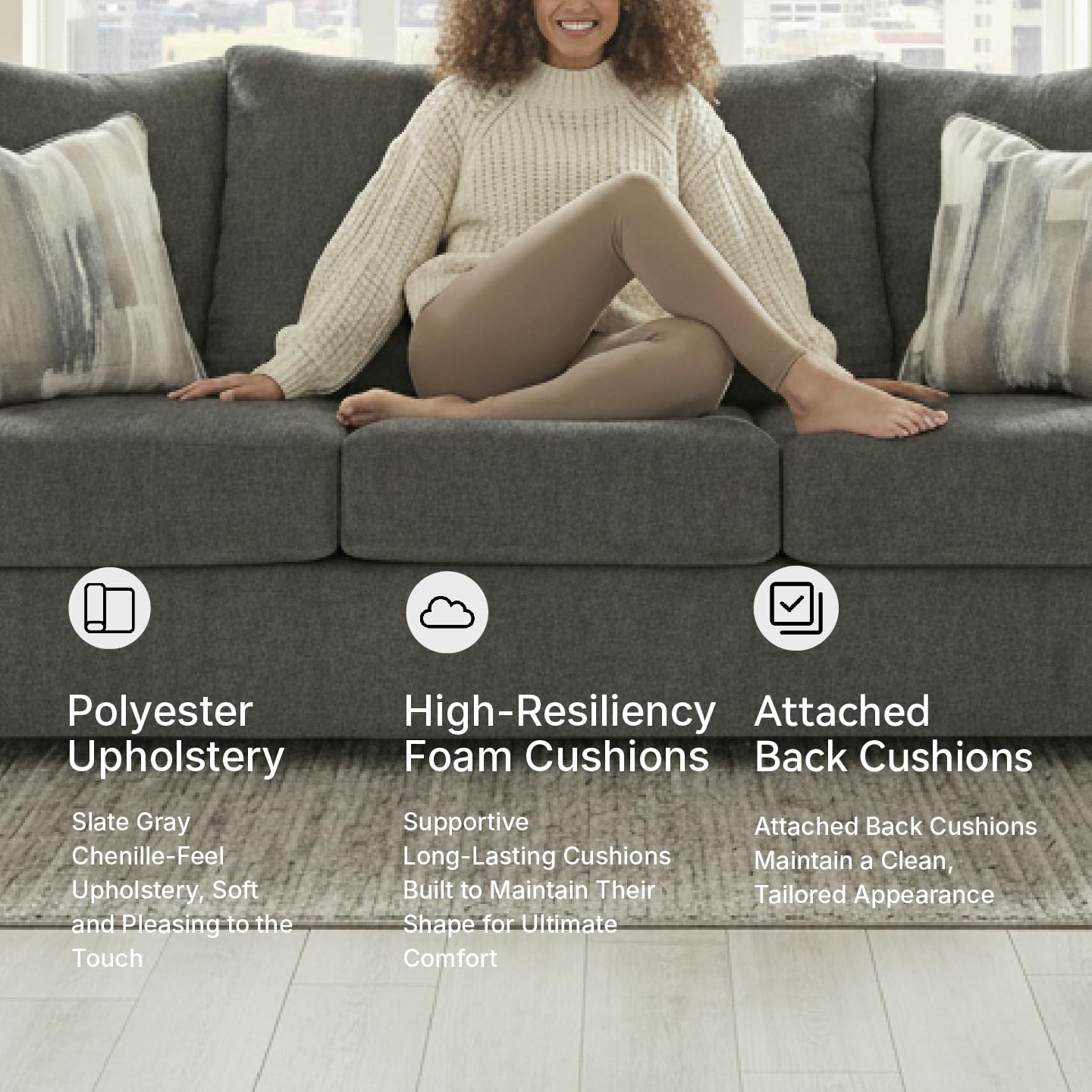 Signature Design by Ashley Stairatt Casual Sofa with Flared Arms, Gray