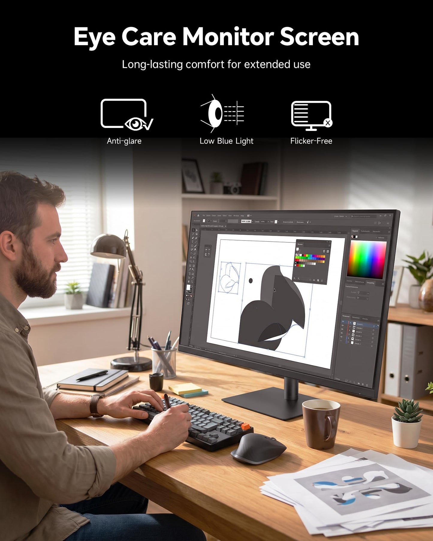 KTC 32 Inch 2K 120Hz Computer Monitor, IPS QHD 2560 x 1440p Monitor with Ultra-Thin Bezels, HDR10, Adaptive Sync, HDMI/Display Ports, Tilt Adjustable, Eyecare, for Office and Casual Gaming, H32T13
