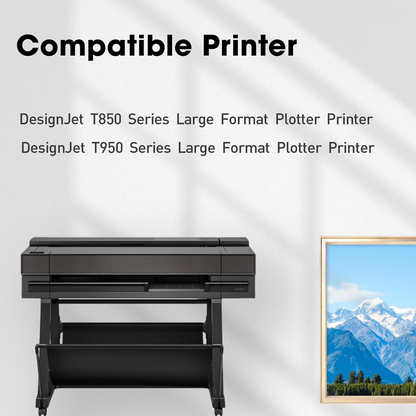 SavFinto 738 Ink Cartridge 738XL High Capacity (300ml X 4) Compatible with HP DesignJet T850 T950 Large Format Plotter Printer(498N8A 676M6A 676M7A 676M8A, BK/C/M/Y, 4-Pack)