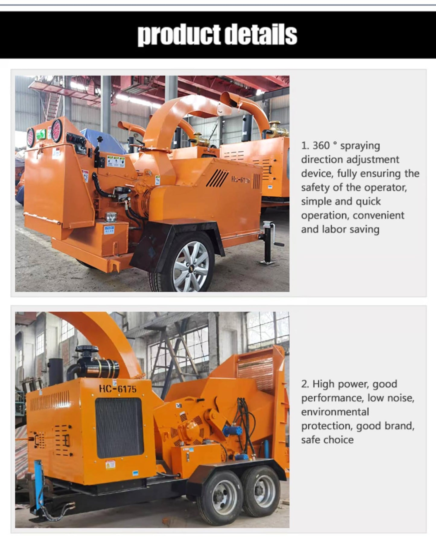 Commercial Wood Chipper Machine Branch Shredder 2 Ton Heavy Duty Tree Limb Chipper Efficiency Hydraulic Feed System for Forestry Orchard Garden Cleanup