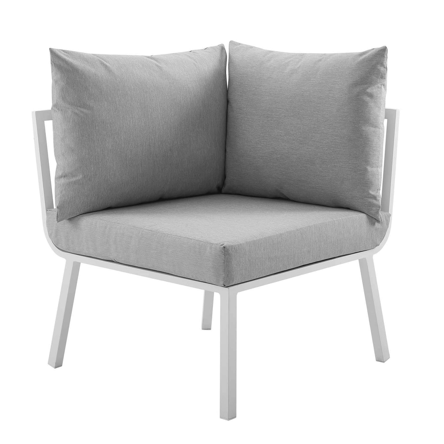 Modway Riverside Outdoor Patio Conversation Set, 85. 5" L x 85. 5" W x 28" H, White Gray