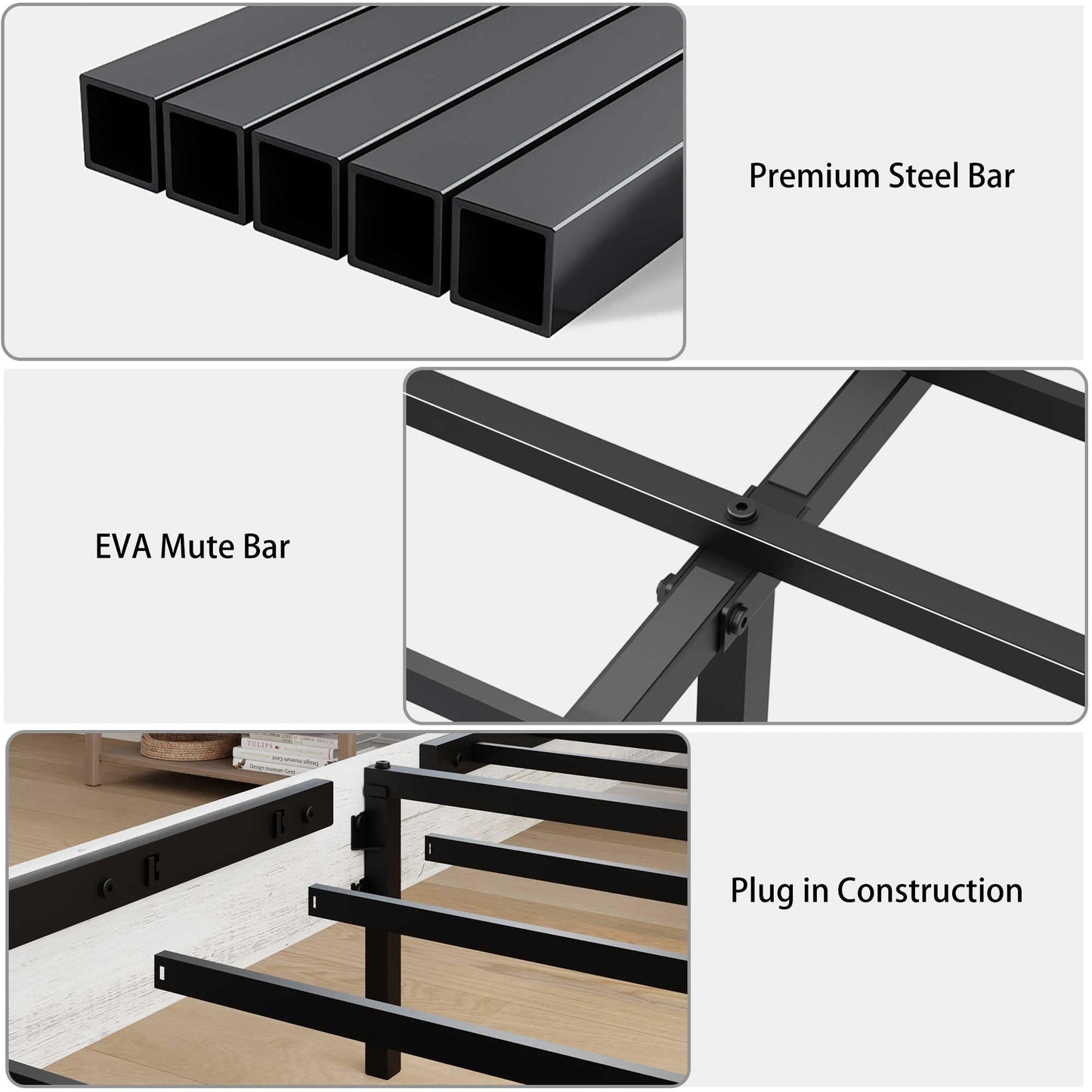 Ball & Cast Wood Full Size Bed Frame with Storage Headboard,Farmhouse Platform Bed Frame Full with Charging Station,Noise-Free,No Box Spring Needed,Easy Assembly,Antique Gray