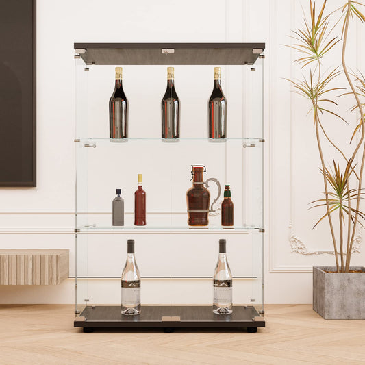 FLYMUHJIA Glass Display Corner Cabinets Storage with Doors Shoe Rack Liquor Curio Cabinet with Doors and Shelves Tool Whiskey Lockable Storage Bar Christmas Decorations(ND-b)…