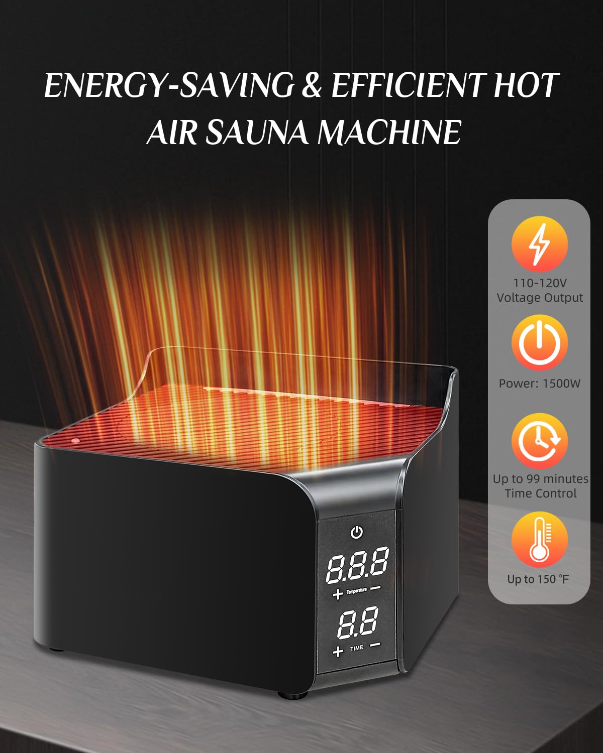 Smartmak Portable Sauna with Infrared 660nm Red Light Therapy Lamp for Home Relaxation, Personal Large Full Size Sauna Spa Tent, 1500W High Power Hot Air Saunas, Folding Chair Indoor Use, 130–150°F