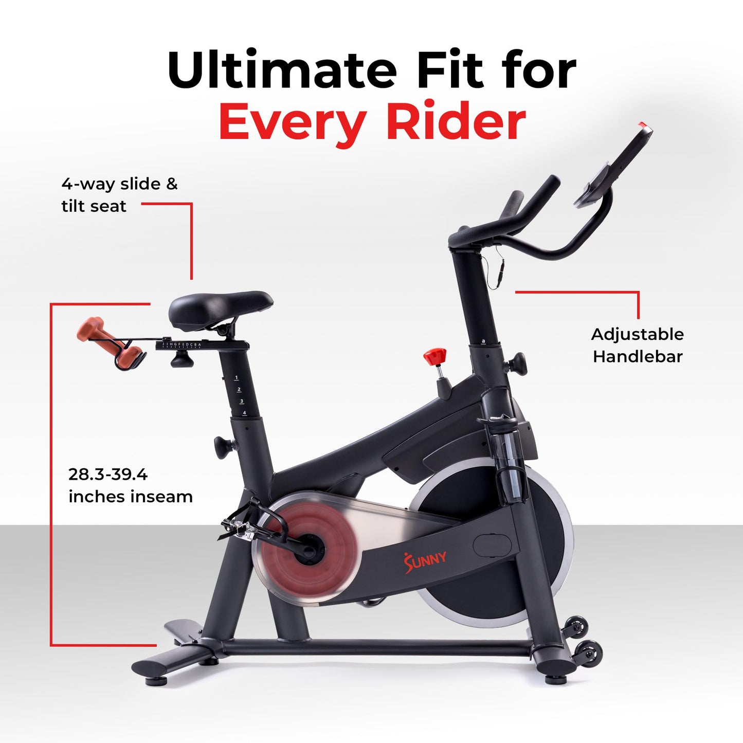 Sunny Health & Fitness Orion Smart Indoor Cycling Bike – Performance Magnetic Exercise machine with SunnyFit App, 29 LB Flywheel, 330 LB Capacity & Quiet Belt Drive