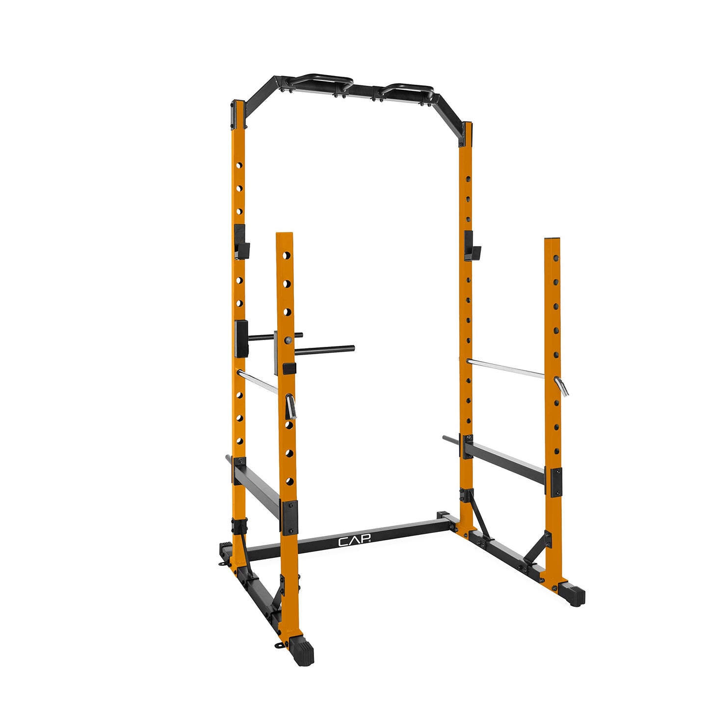 CAP Barbell Multi-Use Power Rack – Heavy-Duty Power Cage with Pull-Up Bar, Dip Handles, and J-Cup Catches – Strength Training Gym Rack for Home or Garage Gym | Orange