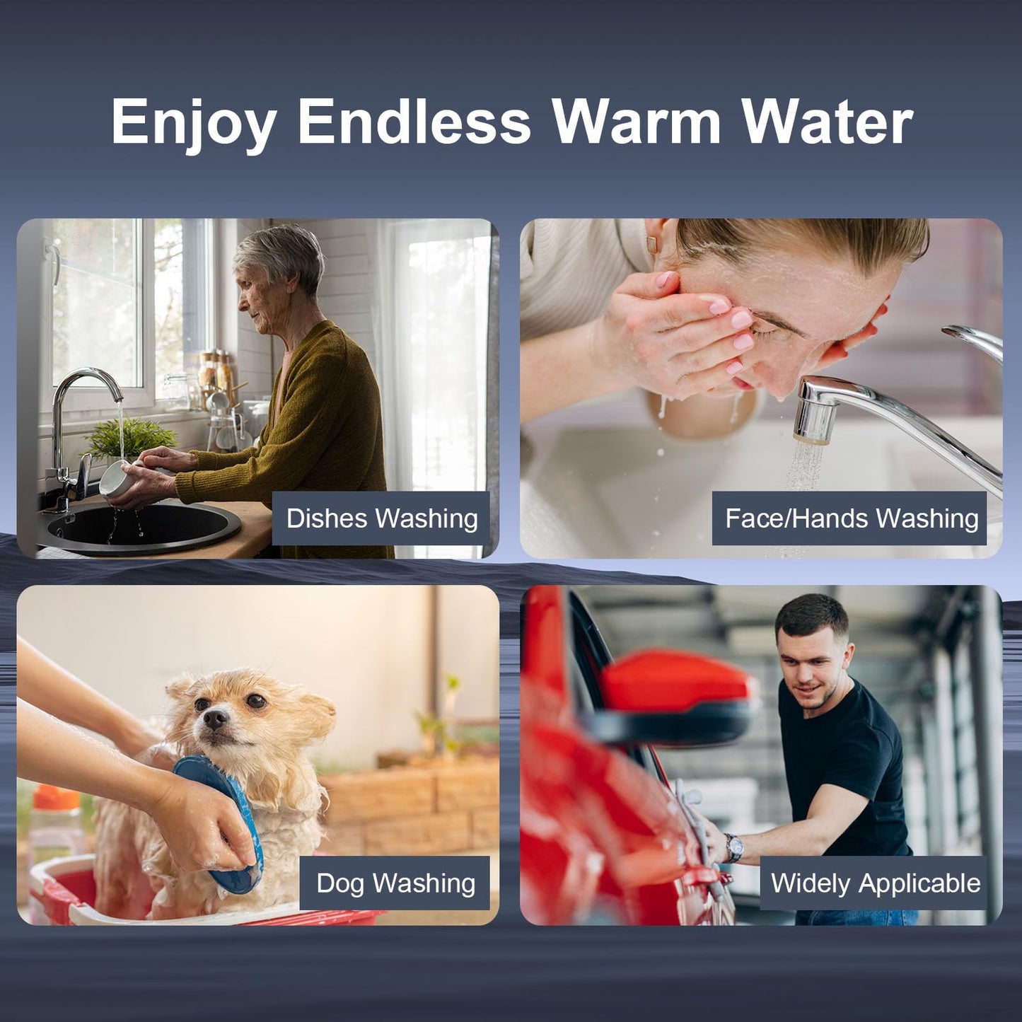 LECLOC Mini Instant Under Sink Tankless Water Heater 120V 3500W (Hard-wired), LED Digital Display with Big Knob, IPX4, Multiple Safety Features, 30-55℃ Thermostatic Point of Use Electric Water Heater