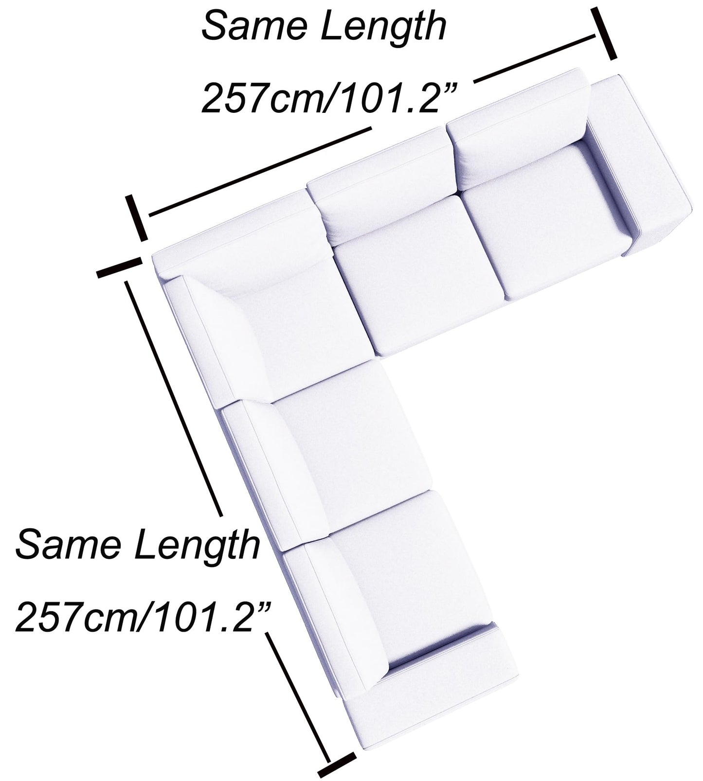 The Heavy and Durable Cotton Kivik Sectional 4 Seat Sofa Cover Replacement is Compatible with IKEA Kivik Corner 2 + 2 Four Seat Couch Slipcover. (Light Gray 2+2)